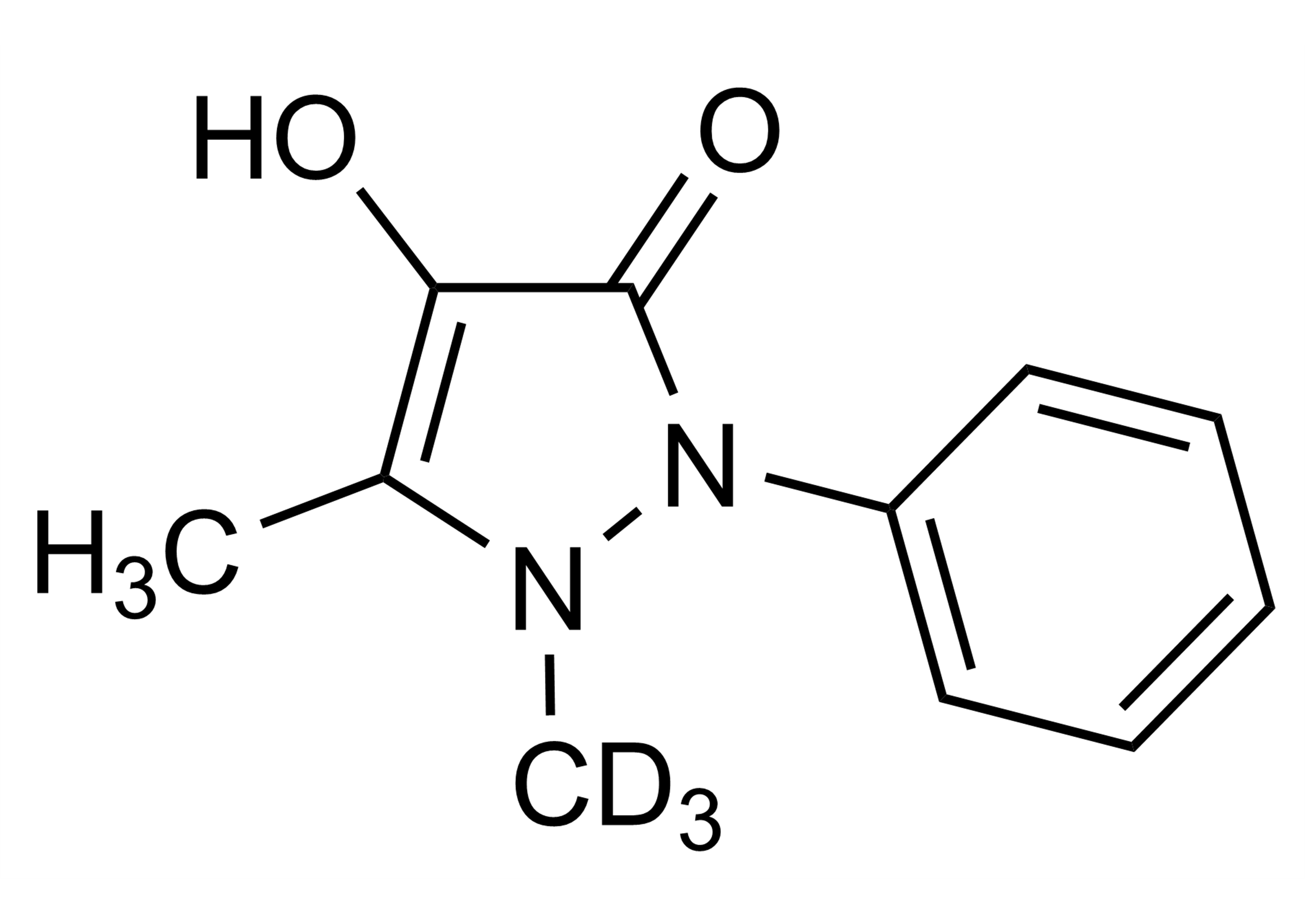 4-Hydroxyantipyrine-D3 Reference Standard Molecular Structure 4-Hydroxyantipyrine-D3 molecular structure reference standard for LC-MS/MS and GC-MS