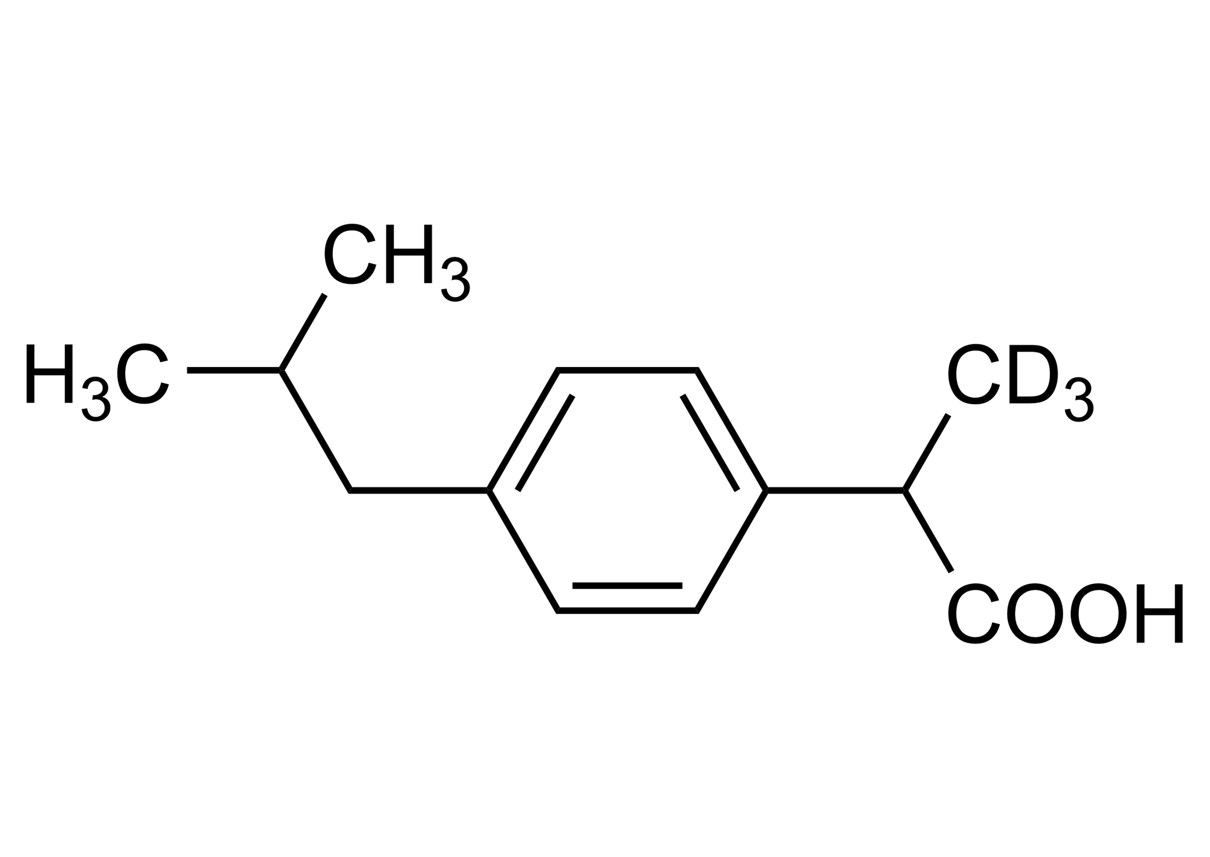 Ibuprofen D3 Reference Standard Structure Ibuprofen D3 (CAS 121662-14-4) reference standard molecular structure