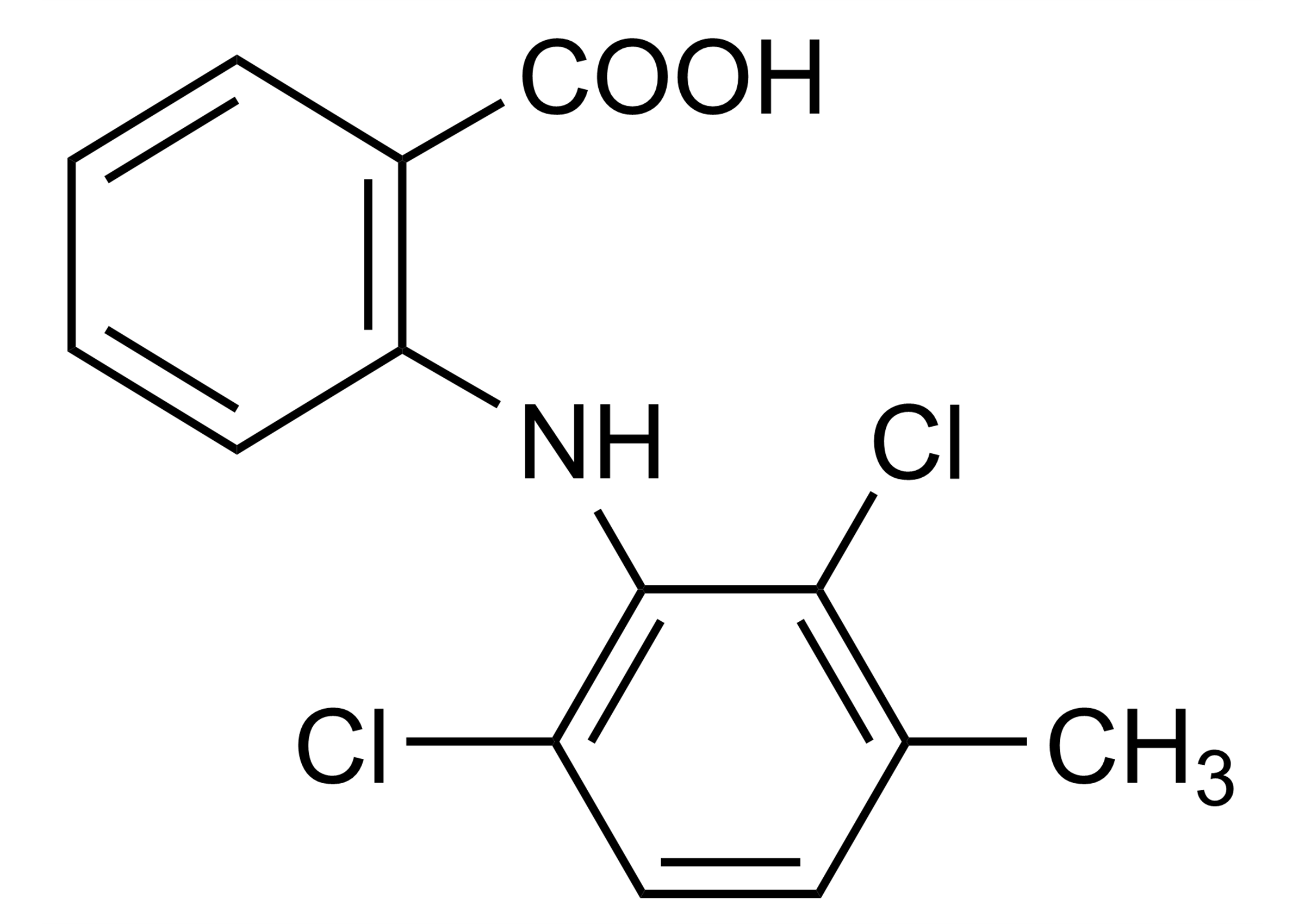 Meclofenamic acid Reference Standard Structure Meclofenamic acid reference standard molecular structure for LC-MS/MS and GC-MS