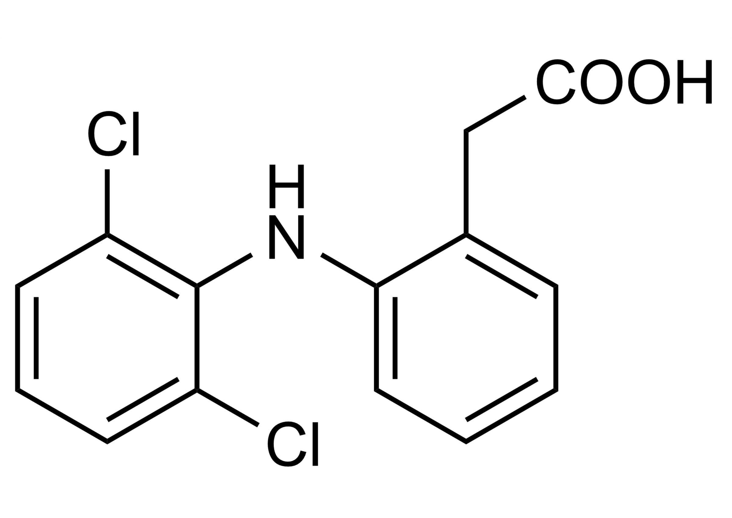 Diclofenac Reference Standard - Molecular Structure Diclofenac reference standard molecular structure for LC-MS/MS and GC-MS (CAS 15307-86-5)