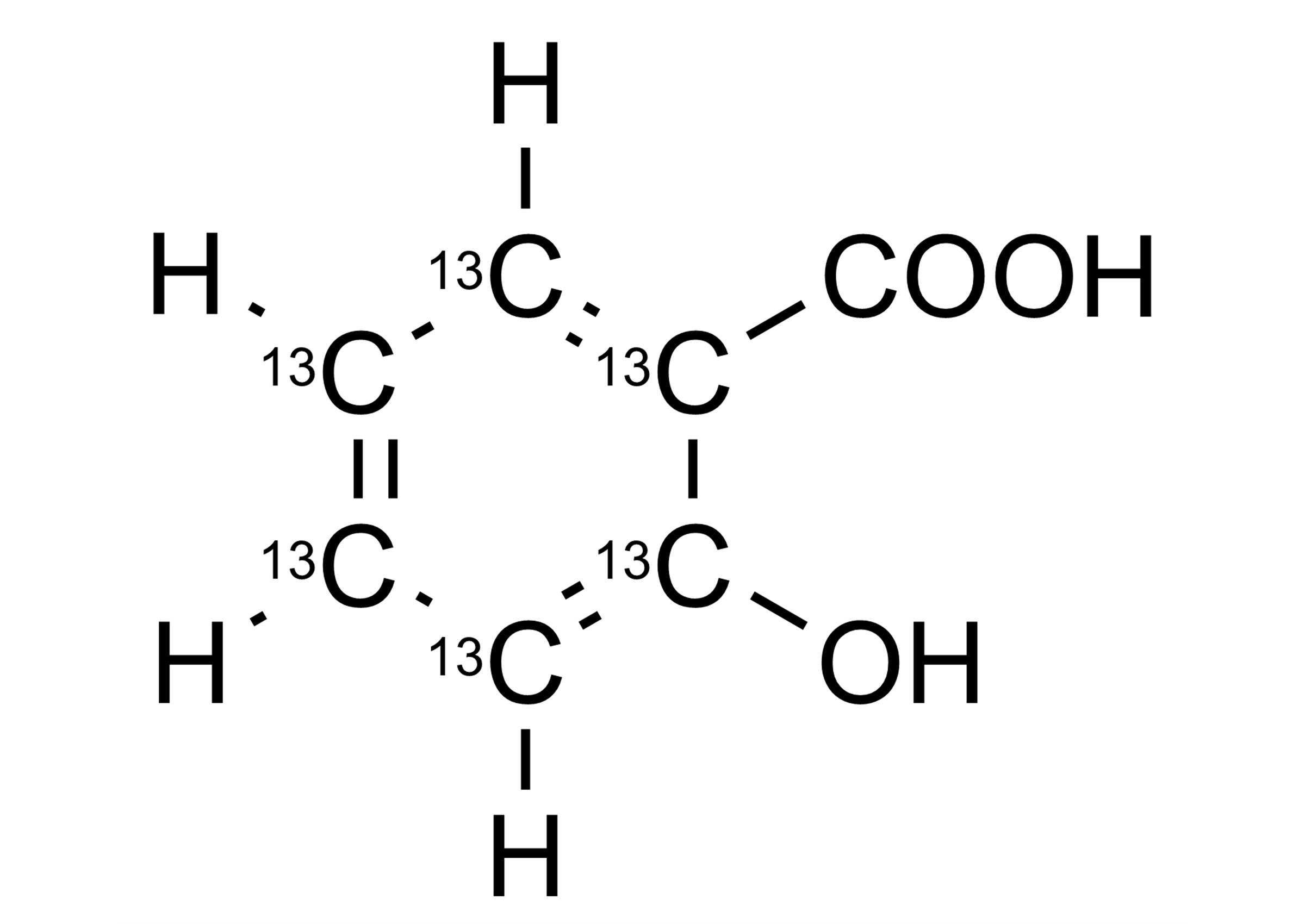 Salicylic acid-13C6 Reference Standard Molecular Structure Salicylic acid-13C6 reference standard molecular structure for LC-MS/MS and GC-MS calibration