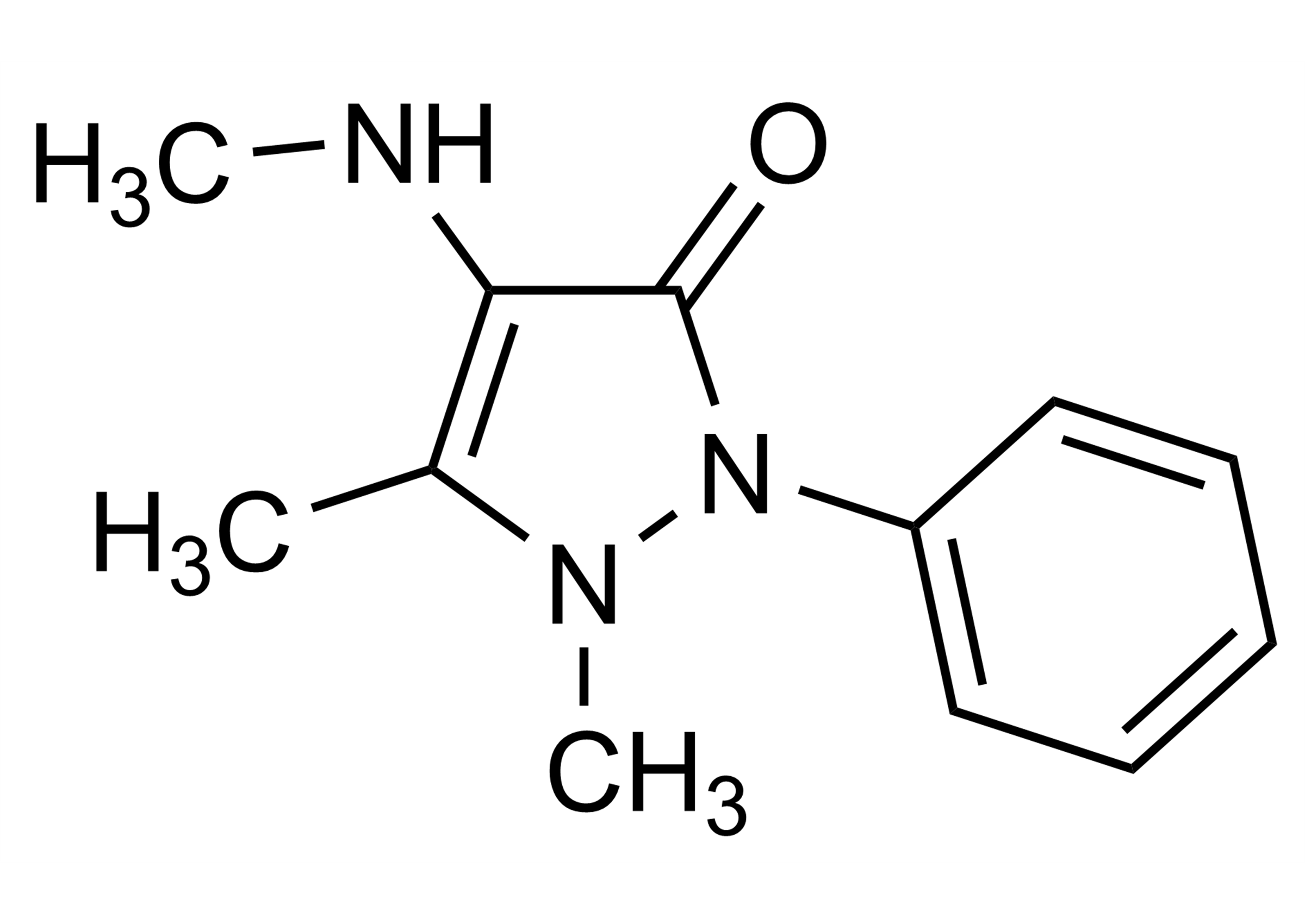 4-Methylaminoantipyrine MAA Reference Standard Molecular Structure 4-Methylaminoantipyrine MAA reference standard molecular structure (CAS 519-98-2)