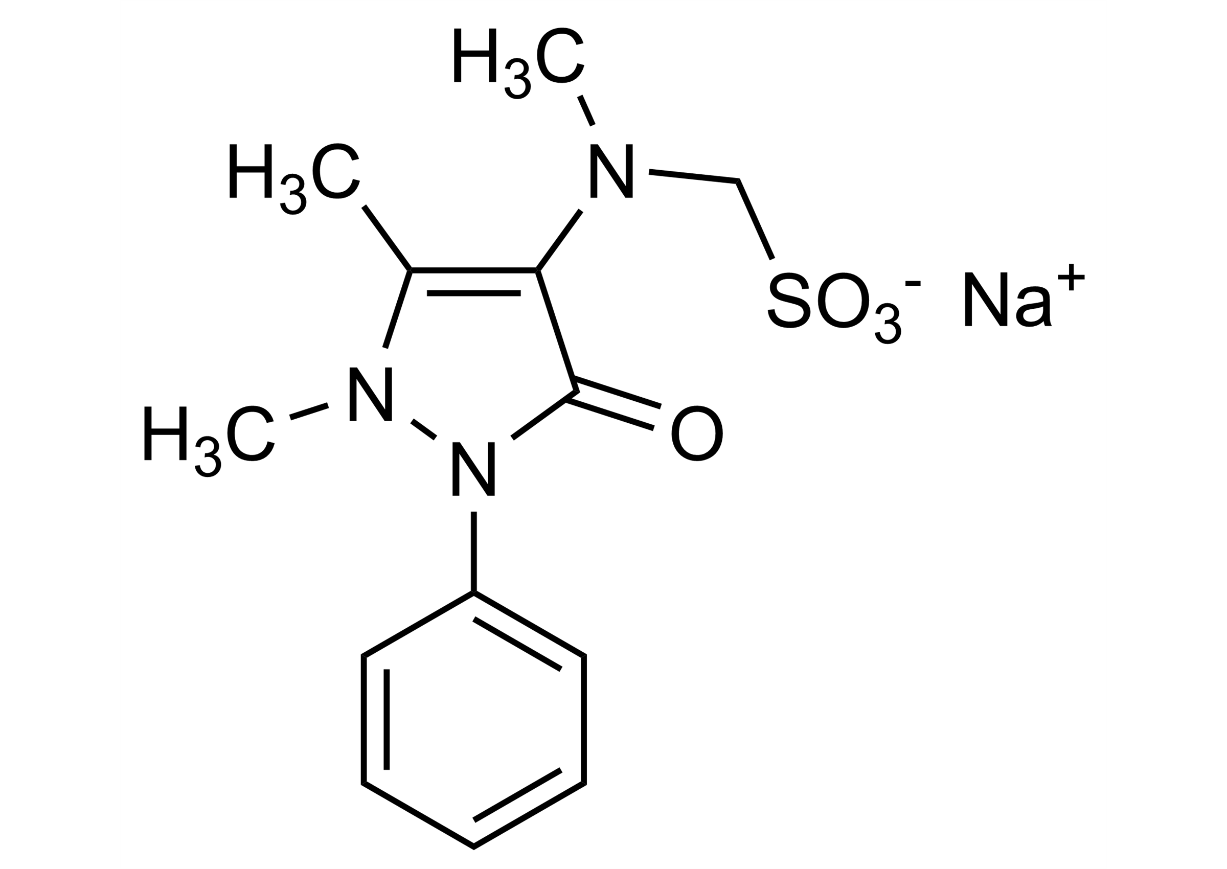 Metamizole sodium salt molecular structure reference standard Metamizole sodium salt molecular structure reference standard for LC-MS/MS and GC-MS