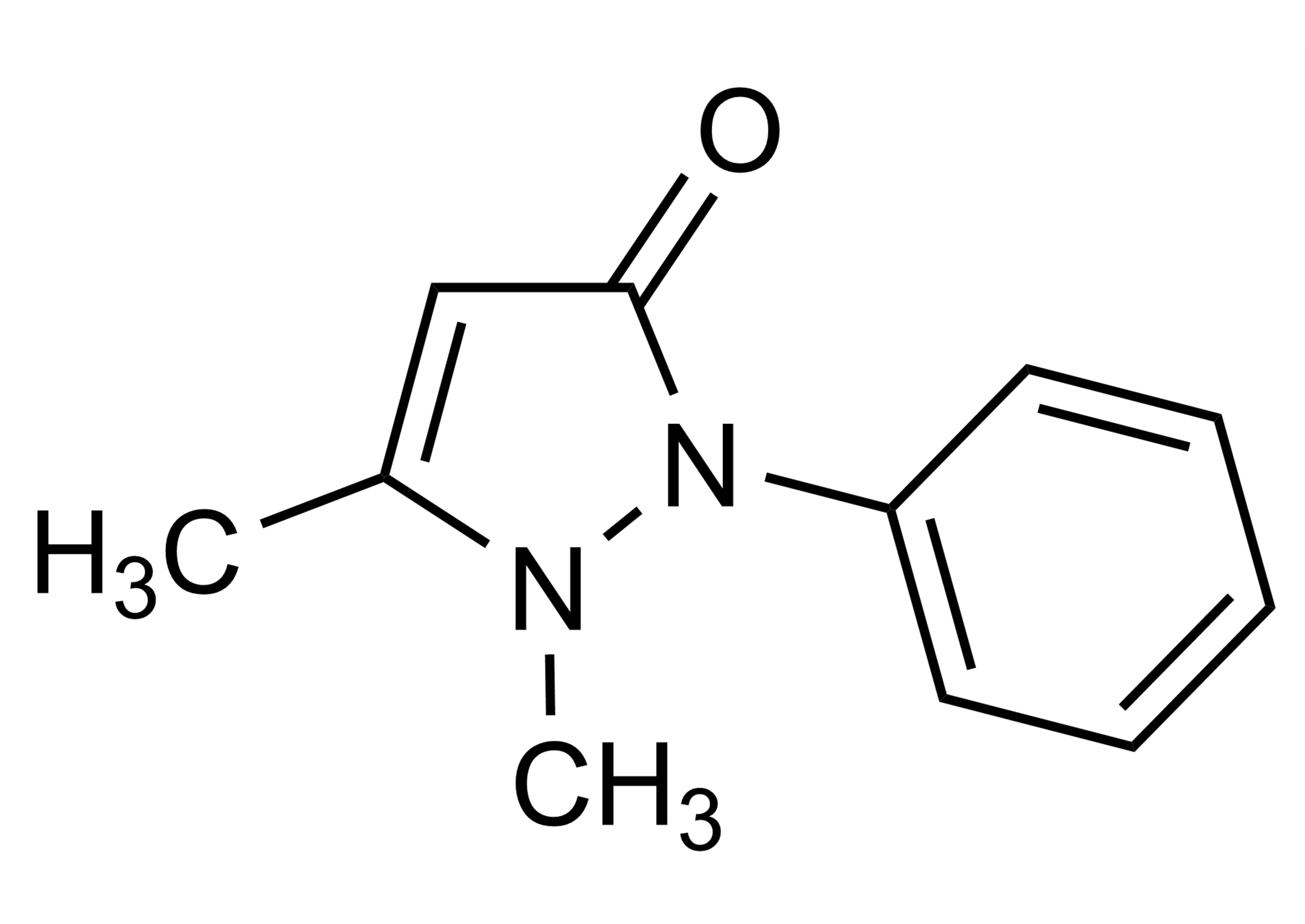 Antipyrine reference standard structure CAS 60-80-0 Molecular structure of Antipyrine reference standard CAS 60-80-0 for LC-MS/MS and GC-MS analysis