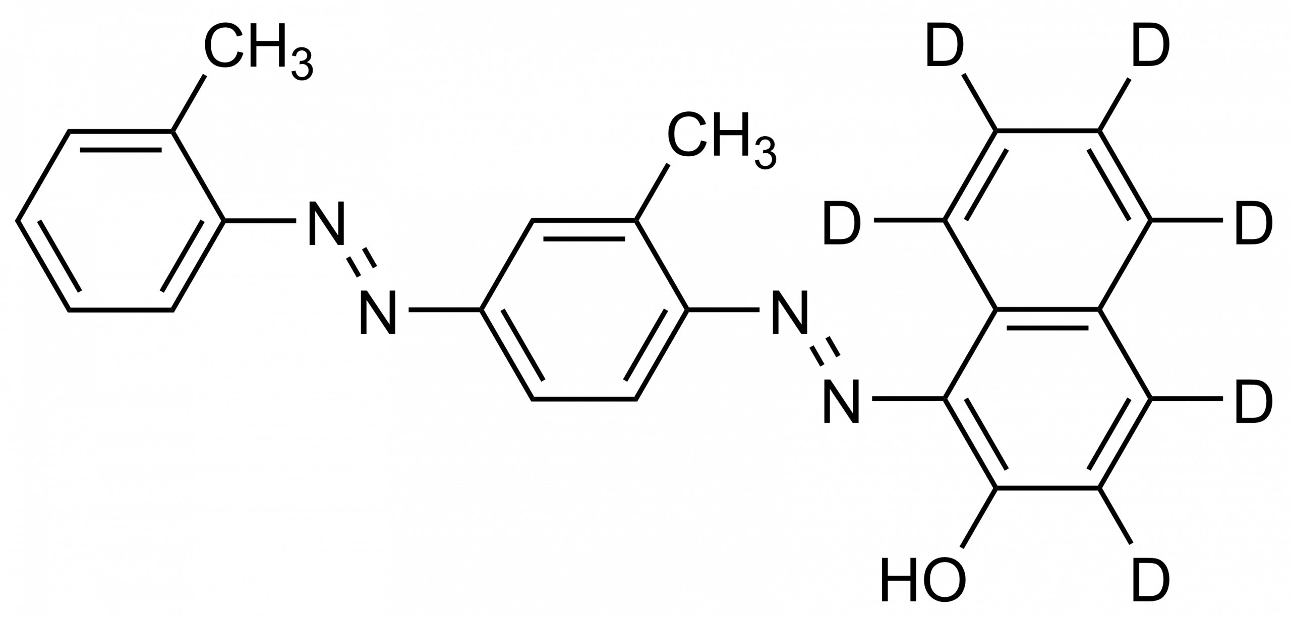 Molecular structure of Sudan IV D6 reference standard CAS 1014689-18-9 for LC-MS/MS and GC-MS calibration