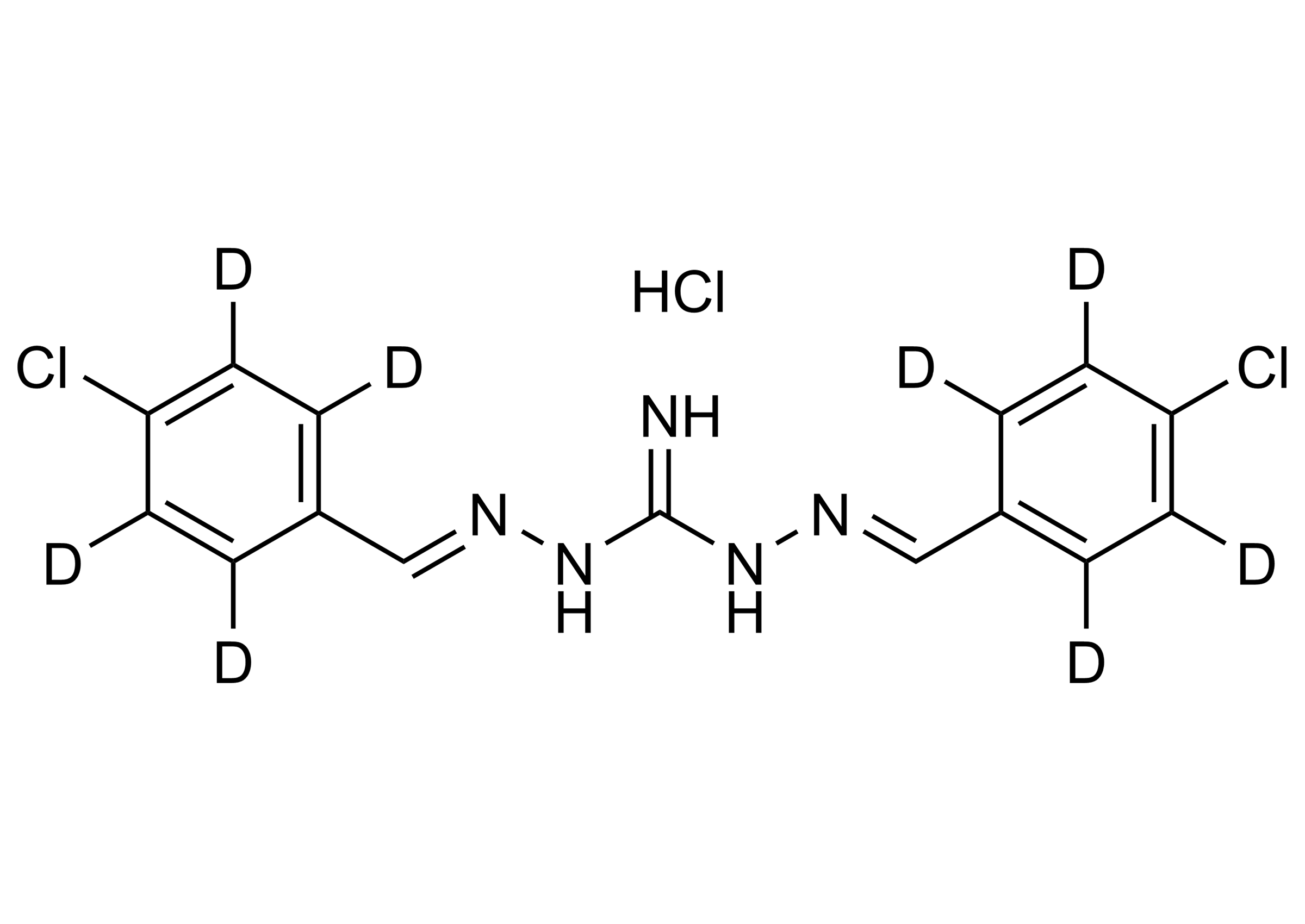 Robenidine-D8 HCl Reference Standard Structure Robenidine-D8 HCl molecular structure reference standard for LC-MS/MS and GC-MS