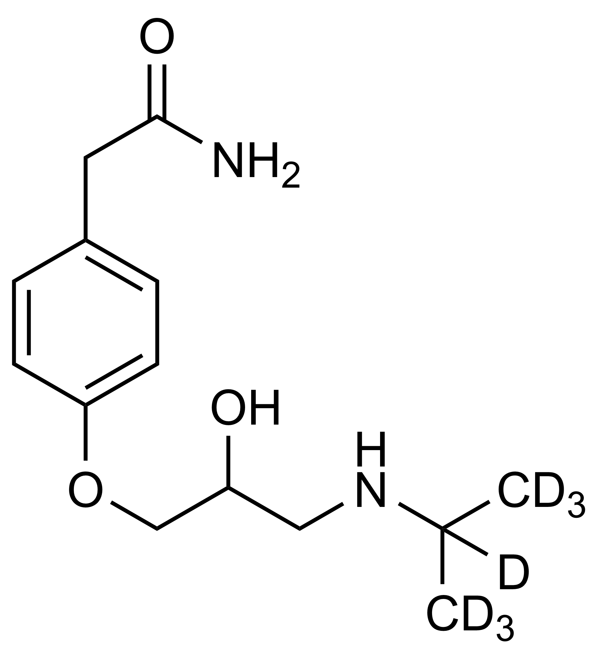 Atenolol-D7 Reference Standard Molecular Structure Atenolol-D7 molecular structure reference standard for LC-MS/MS and GC-MS analysis