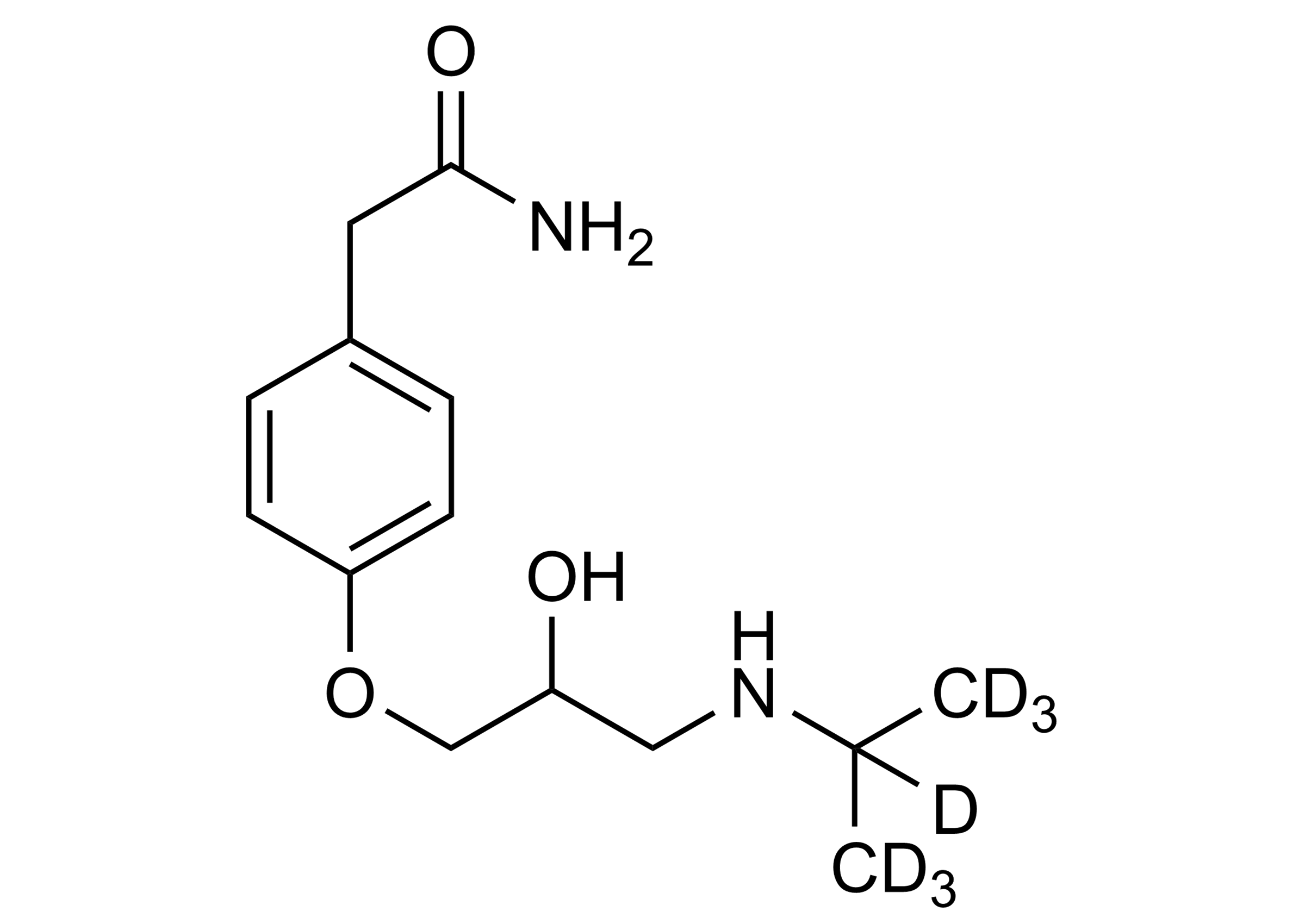 Atenolol-D7 Reference Standard Molecular Structure Atenolol-D7 molecular structure reference standard for LC-MS/MS and GC-MS analysis