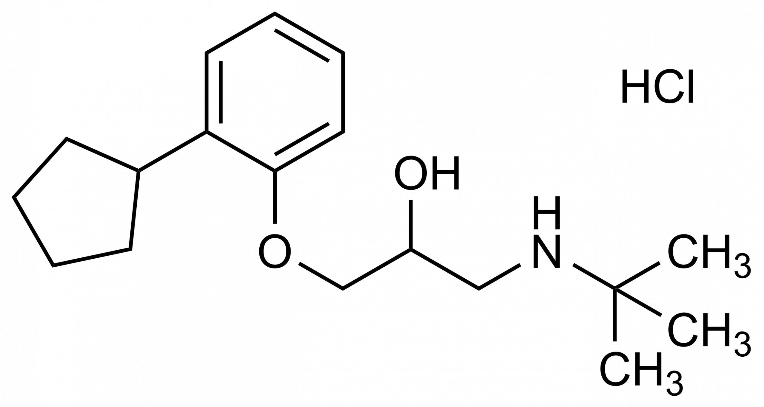 Penbutolol HCl Reference Standard Molecular Structure Penbutolol hydrochloride reference standard molecular structure