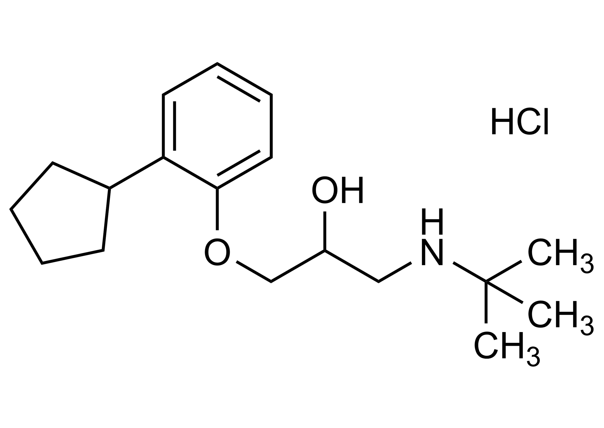 Penbutolol HCl Reference Standard Molecular Structure Penbutolol hydrochloride reference standard molecular structure