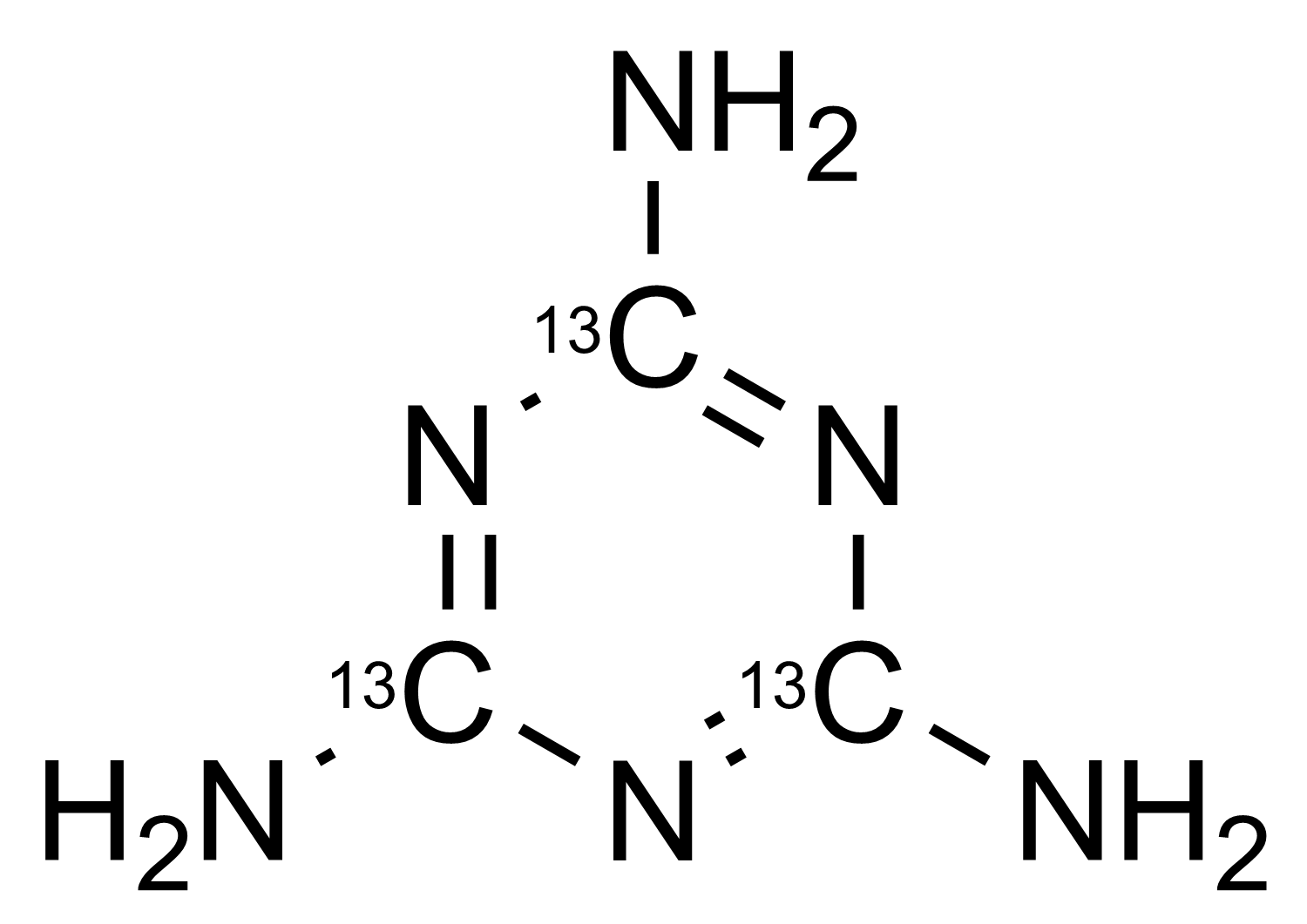 Melamin 13C3 reference standard molecular structure (CAS 1173022-88-2)