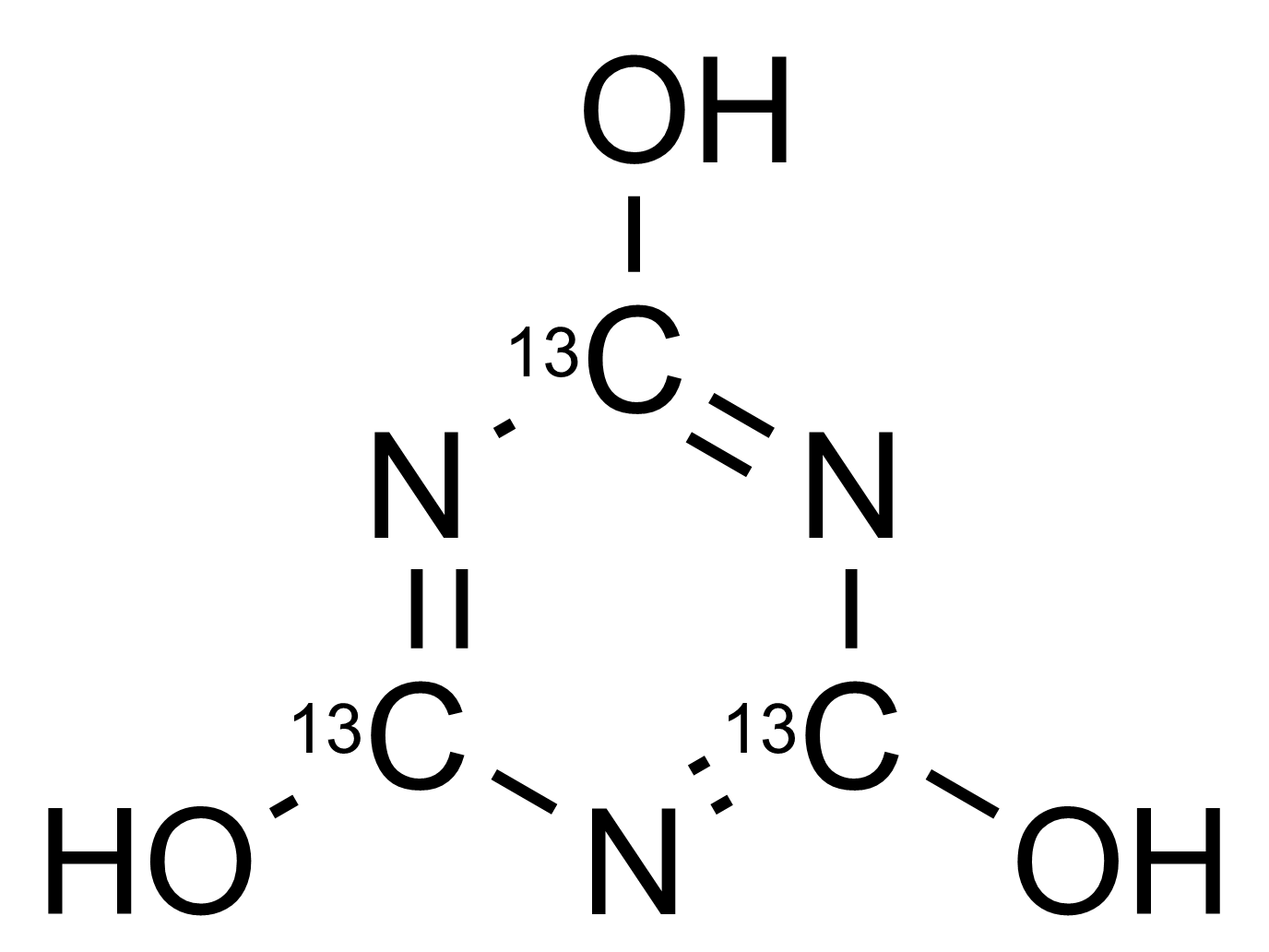 Cyanuric acid-13C3 Reference Standard Structure Cyanuric acid 13C3 reference standard molecular structure (CAS 201996-37-4)