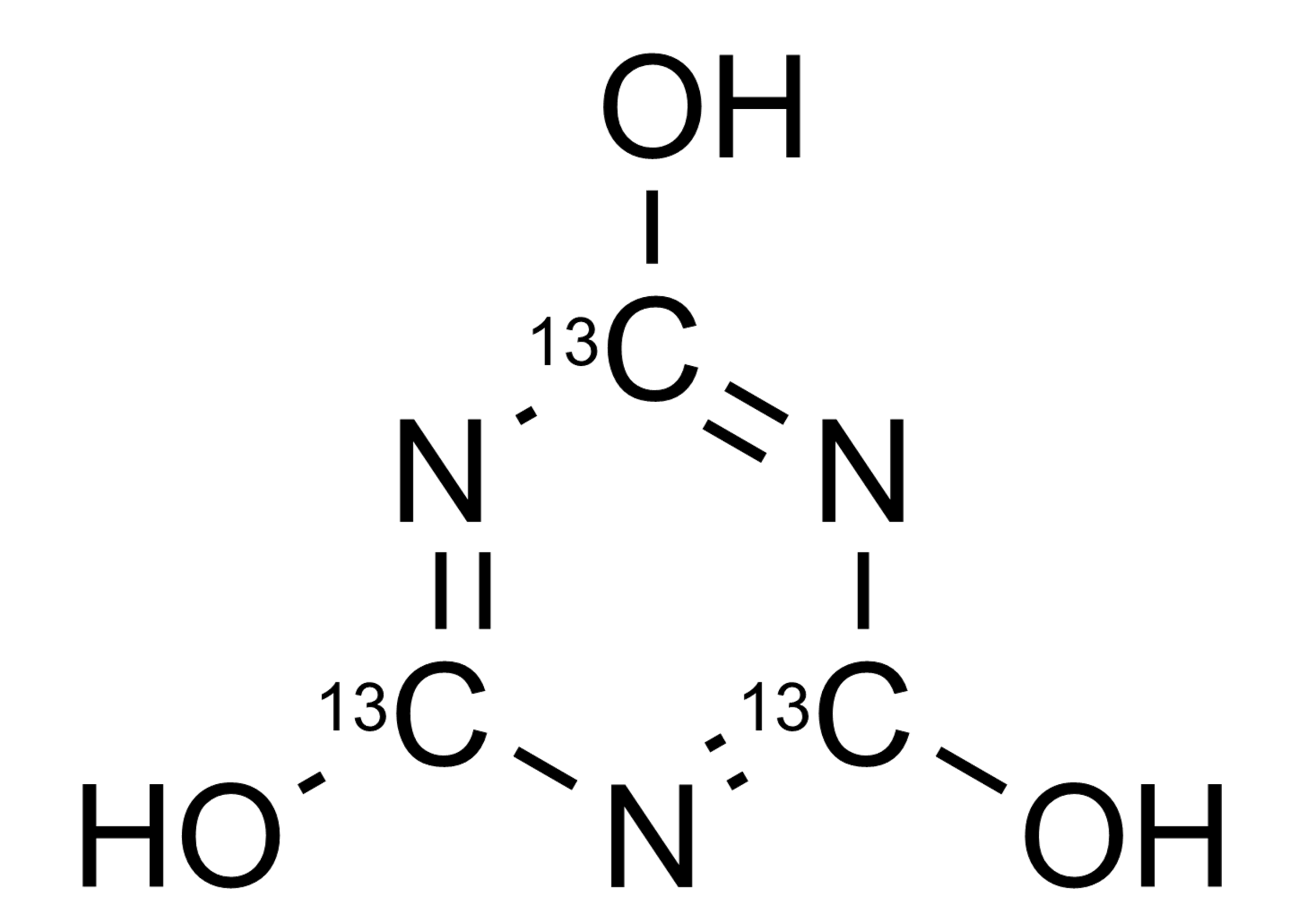 Cyanuric acid-13C3 Reference Standard Structure Cyanuric acid 13C3 reference standard molecular structure (CAS 201996-37-4)