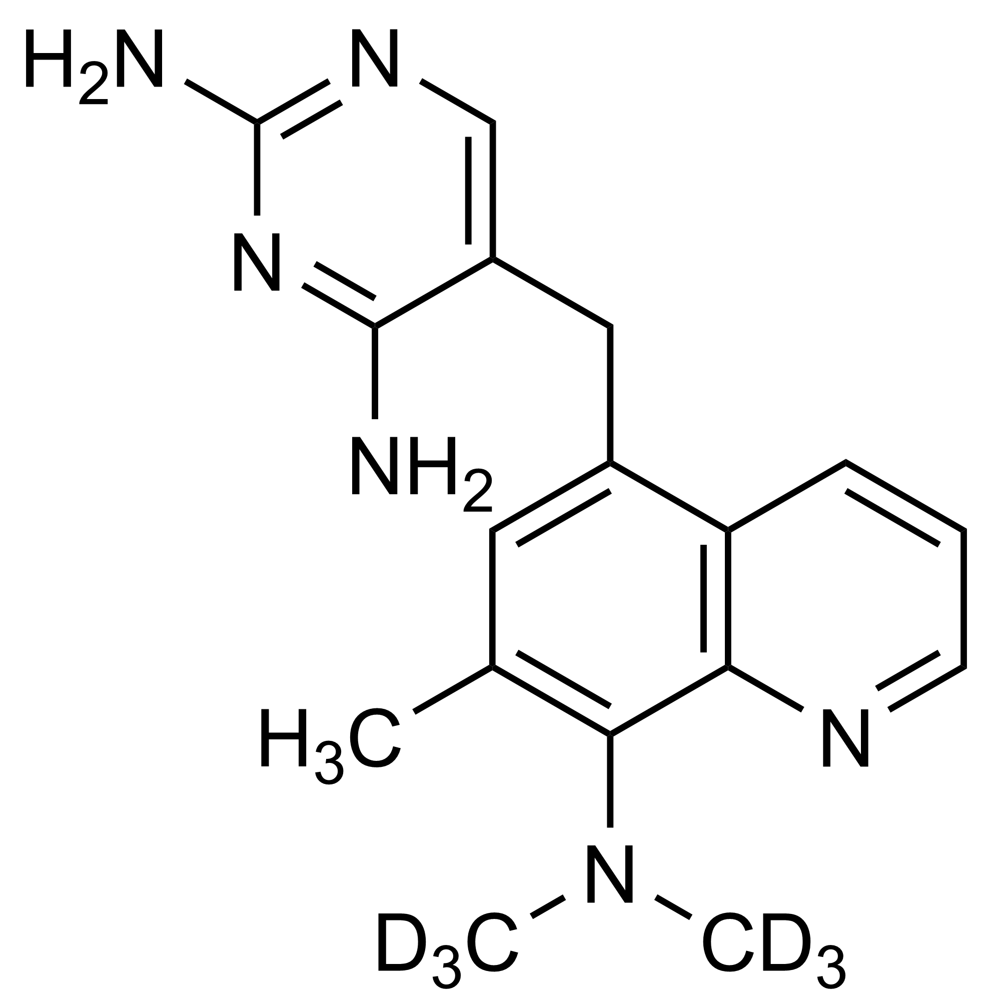 Baquiloprim-D6 Reference Standard Structure Baquiloprim-D6 molecular structure reference standard (CAS 1228182-50-0)