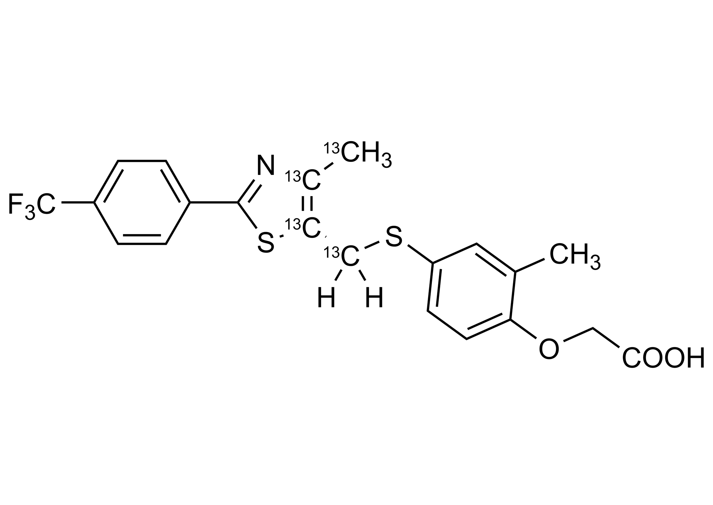 GW 501516-13C4 Reference Standard Molecular Structure GW 501516-13C4 reference standard molecular structure from WITEGA Laboratorien Berlin-Adlershof GmbH