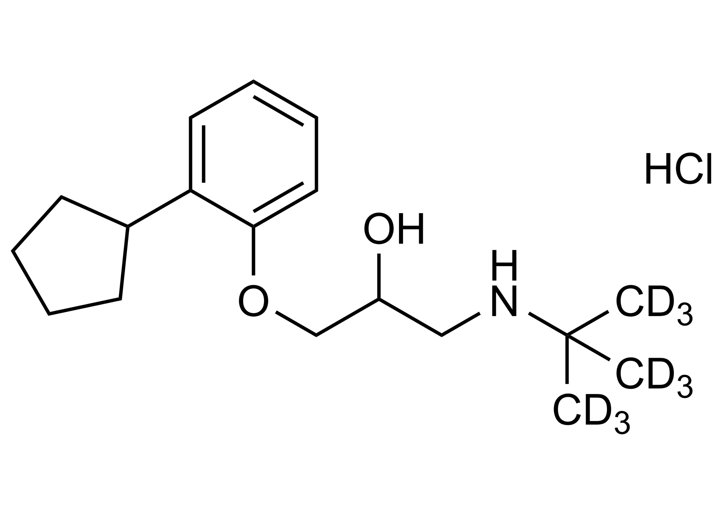 Penbutolol D9 HCl reference standard molecular structure for LC-MS/MS quantification (CAS 1346605-01-3)