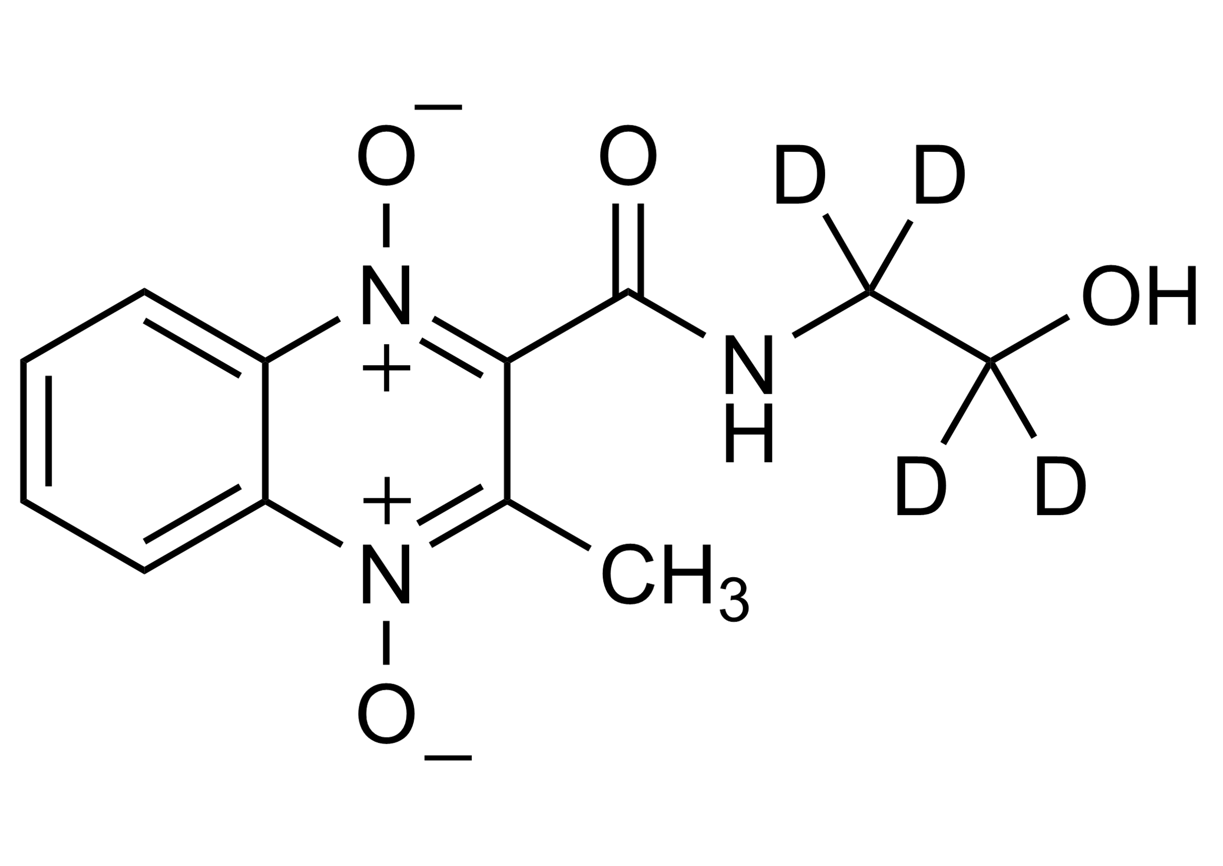Molecular structure of Olaquindox D4 reference standard for LC-MS/MS and GC-MS quantification