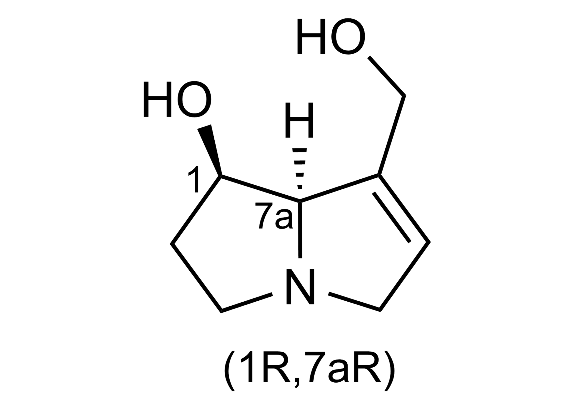 Retronecine reference standard molecular structure, CAS 480-85-3