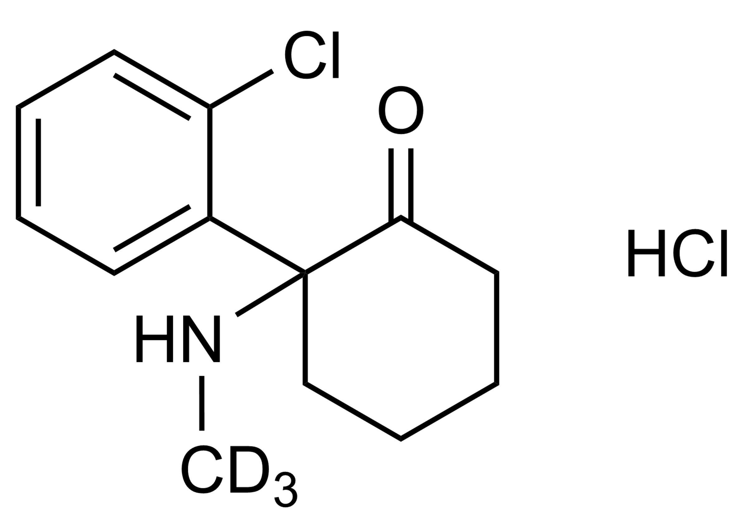 Ketamine D3 HCl molecular structure reference standard for LC-MS/MS and GC-MS
