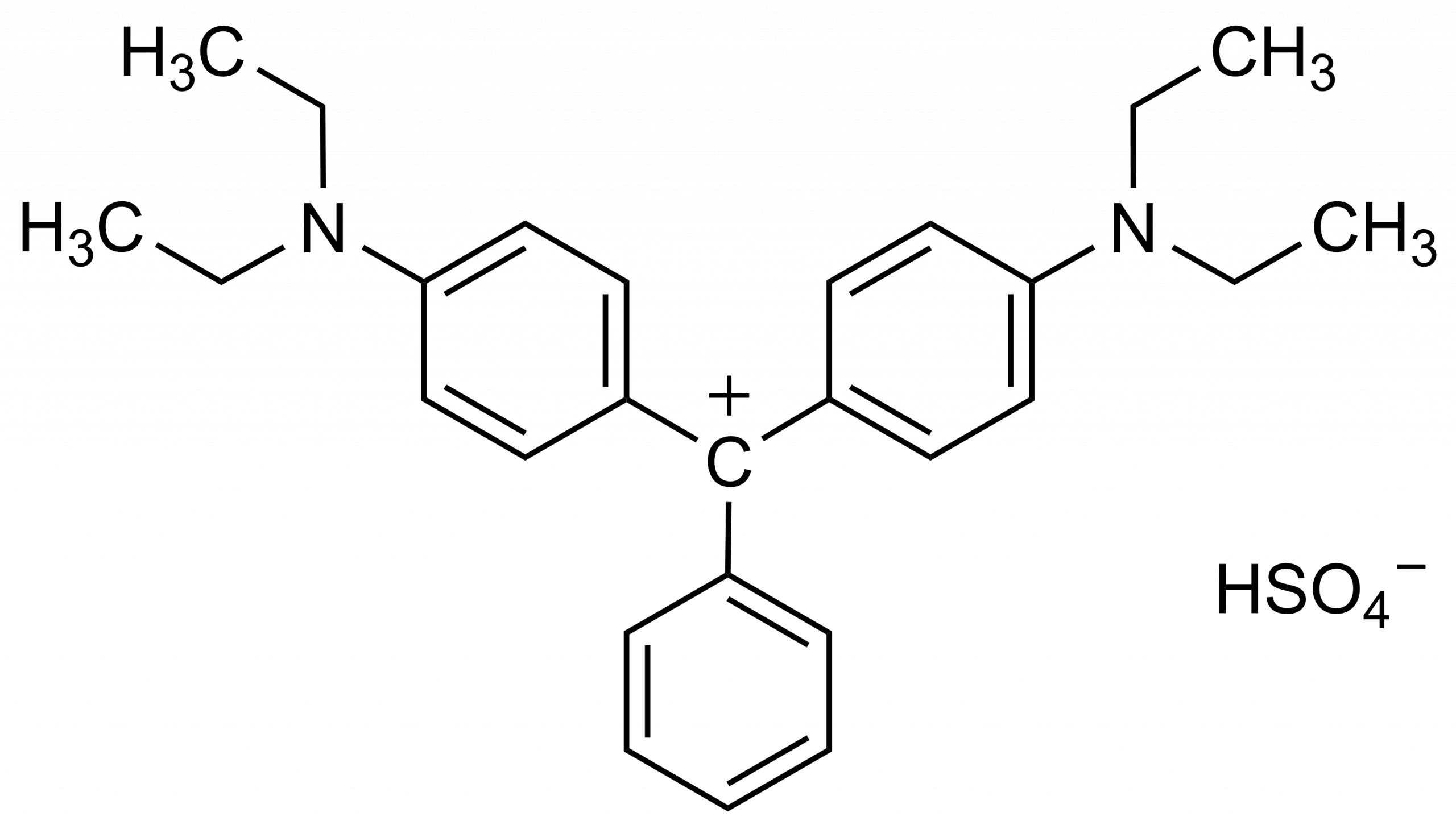 Brilliant green hydrogen sulfate reference standard CAS 633-03-4 structure Molecular structure of Brilliant green hydrogen sulfate (CAS 633-03-4) reference standard for LC-MS/MS and GC-MS