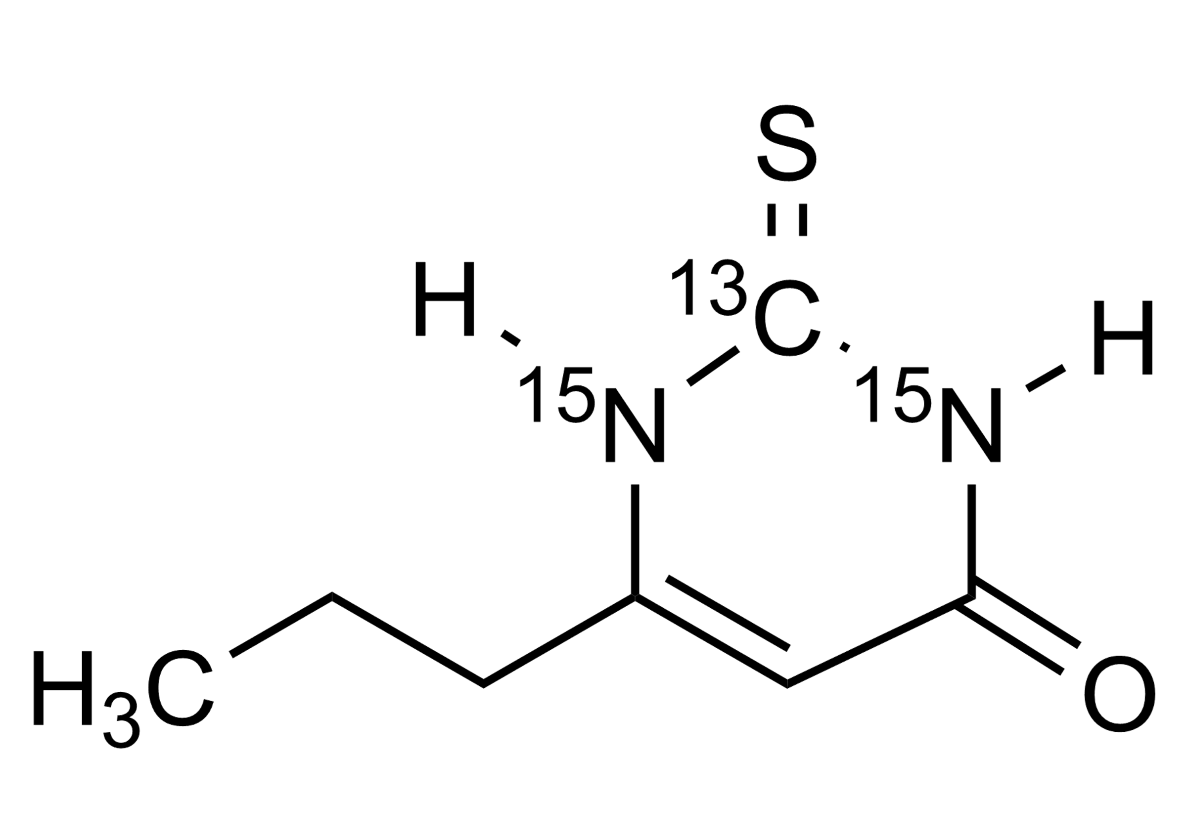 6-Propyl-2-thiouracil-13C,15N2 molecular structure reference standard for LC-MS/MS and GC-MS