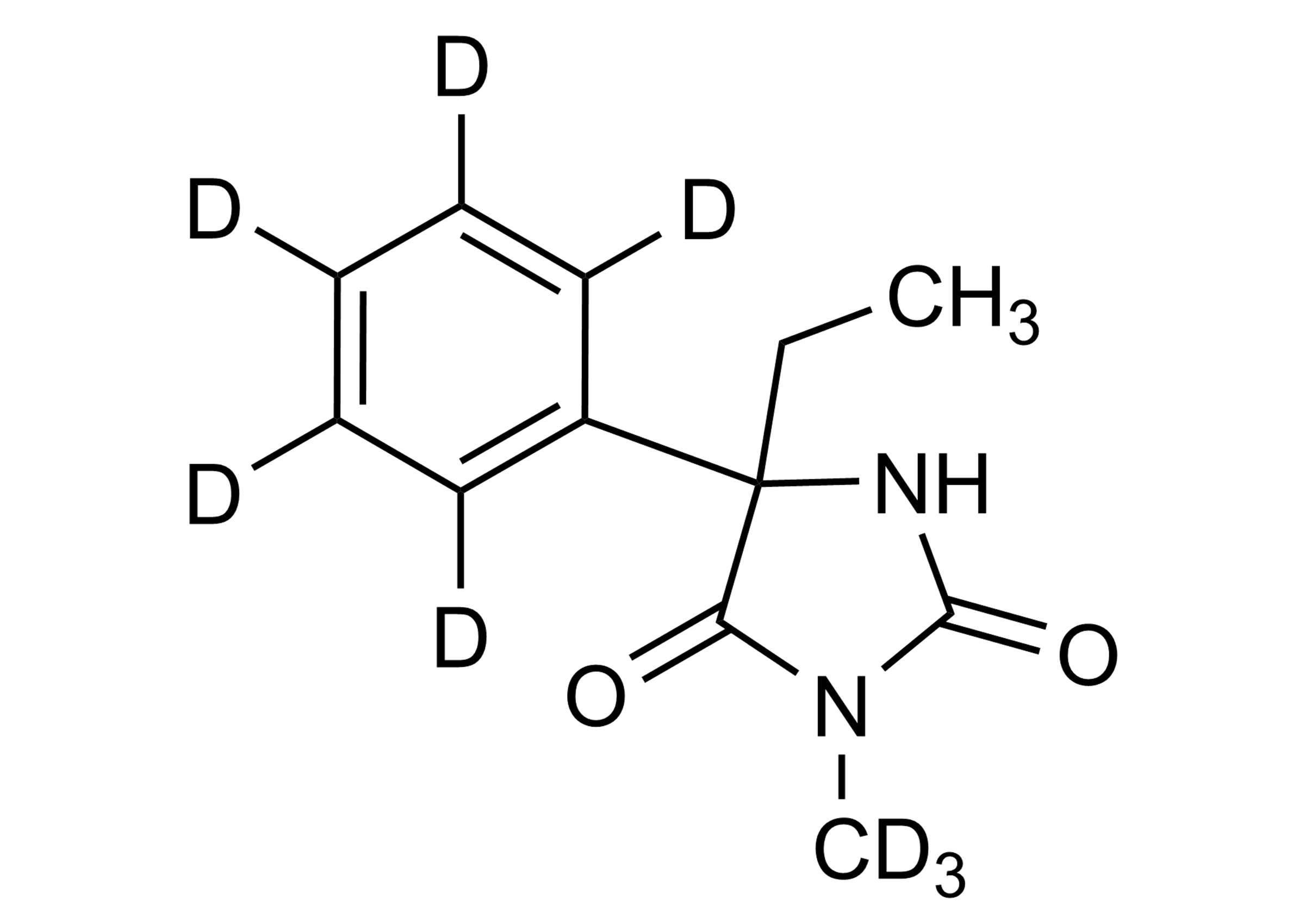 Mephenytoin D8 reference standard molecular structure for LC-MS/MS and GC-MS calibration