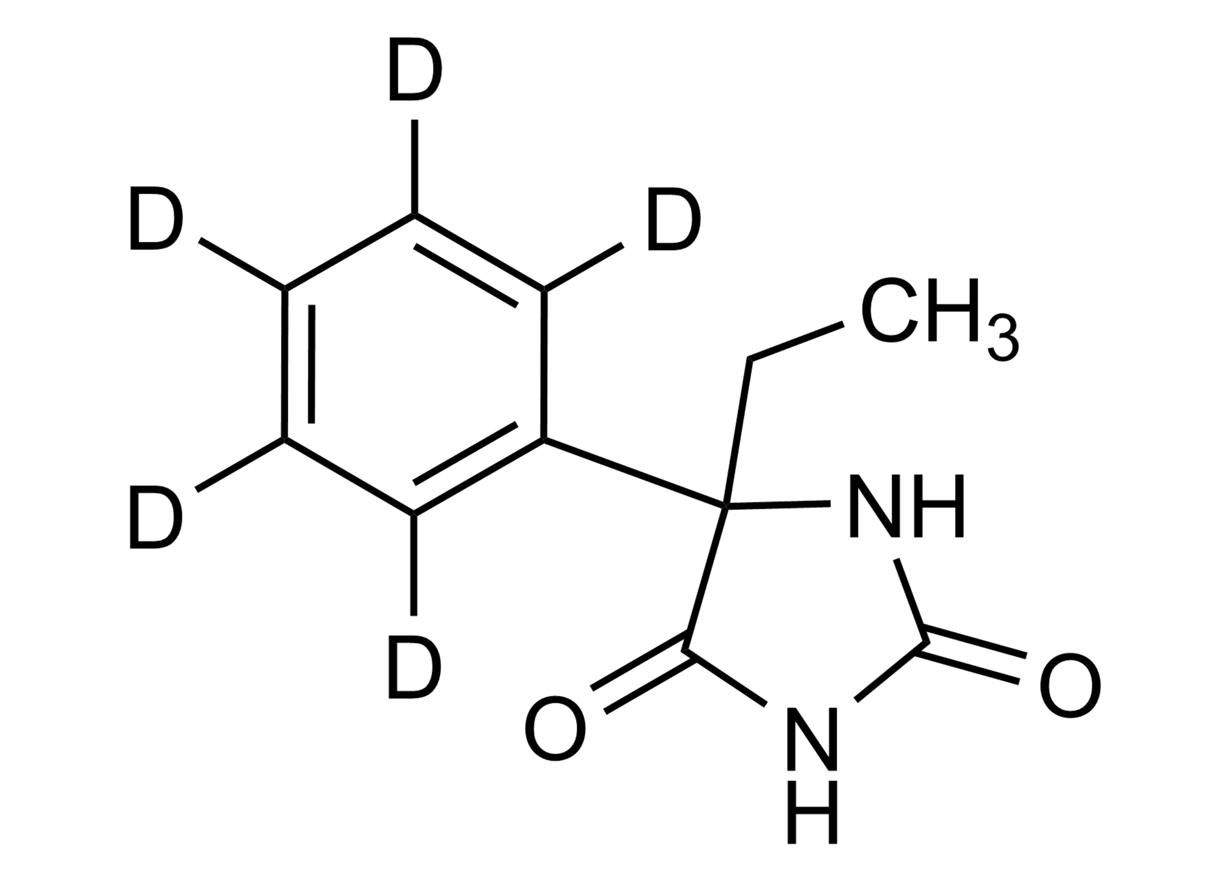 Molecular structure of Nirvanol D5 (CAS 119458-27-4) reference standard by WITEGA