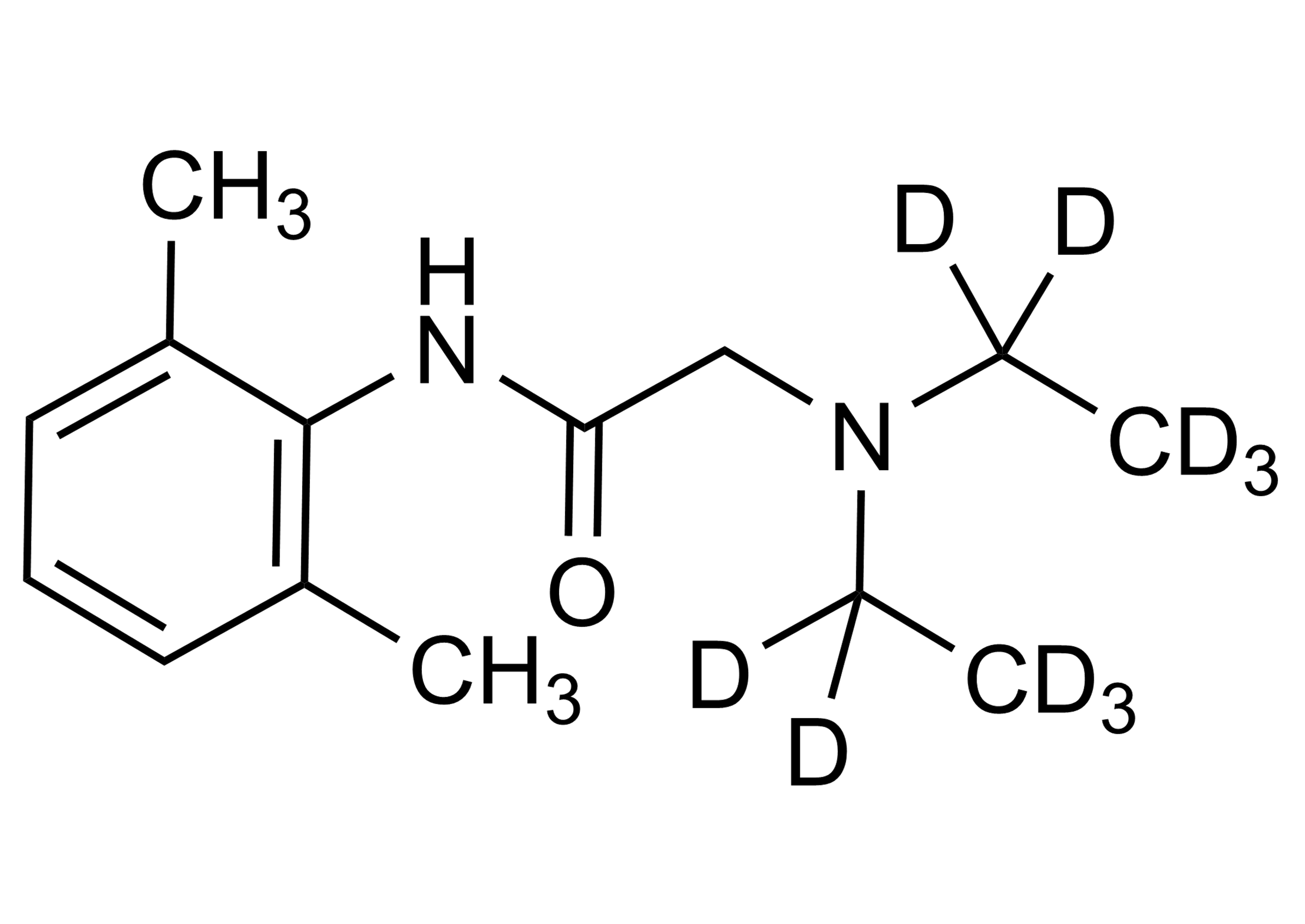 Lidocaine D10 reference standard molecular structure for LC-MS/MS and GC-MS analysis