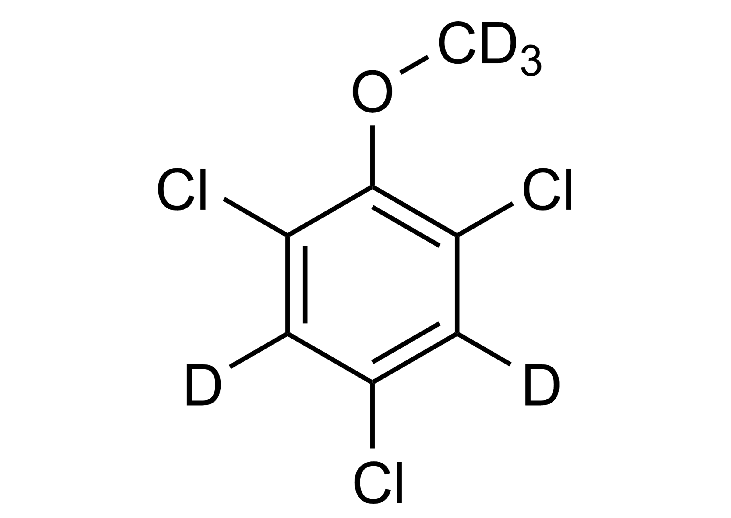 2,4,6-Trichloroanisol-D5 molecular structure reference standard for LC-MS/MS and GC-MS