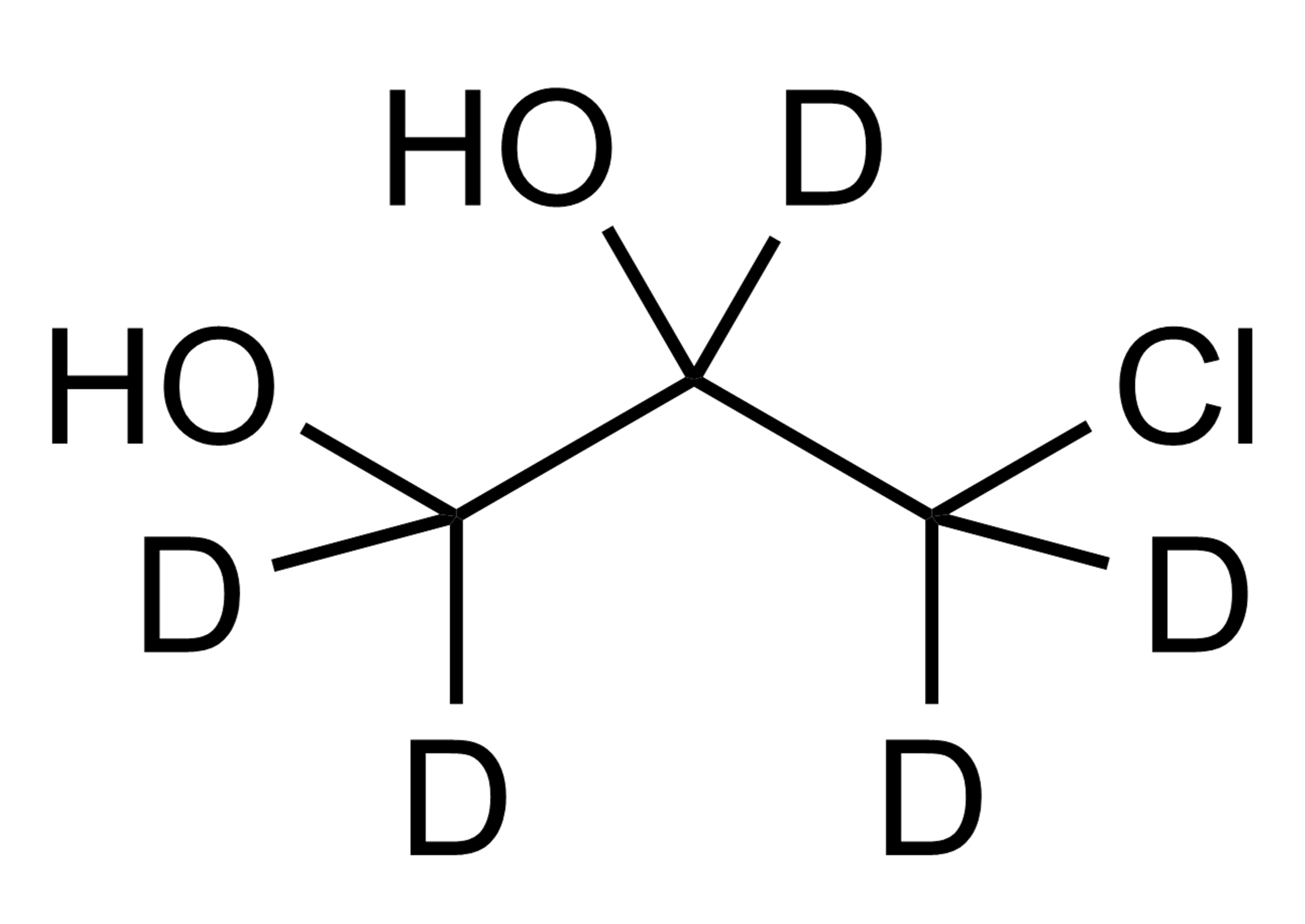 Molecular structure of 3-MCPD-D5 reference standard for LC-MS/MS and GC-MS from WITEGA Laboratorien Berlin-Adlershof GmbH