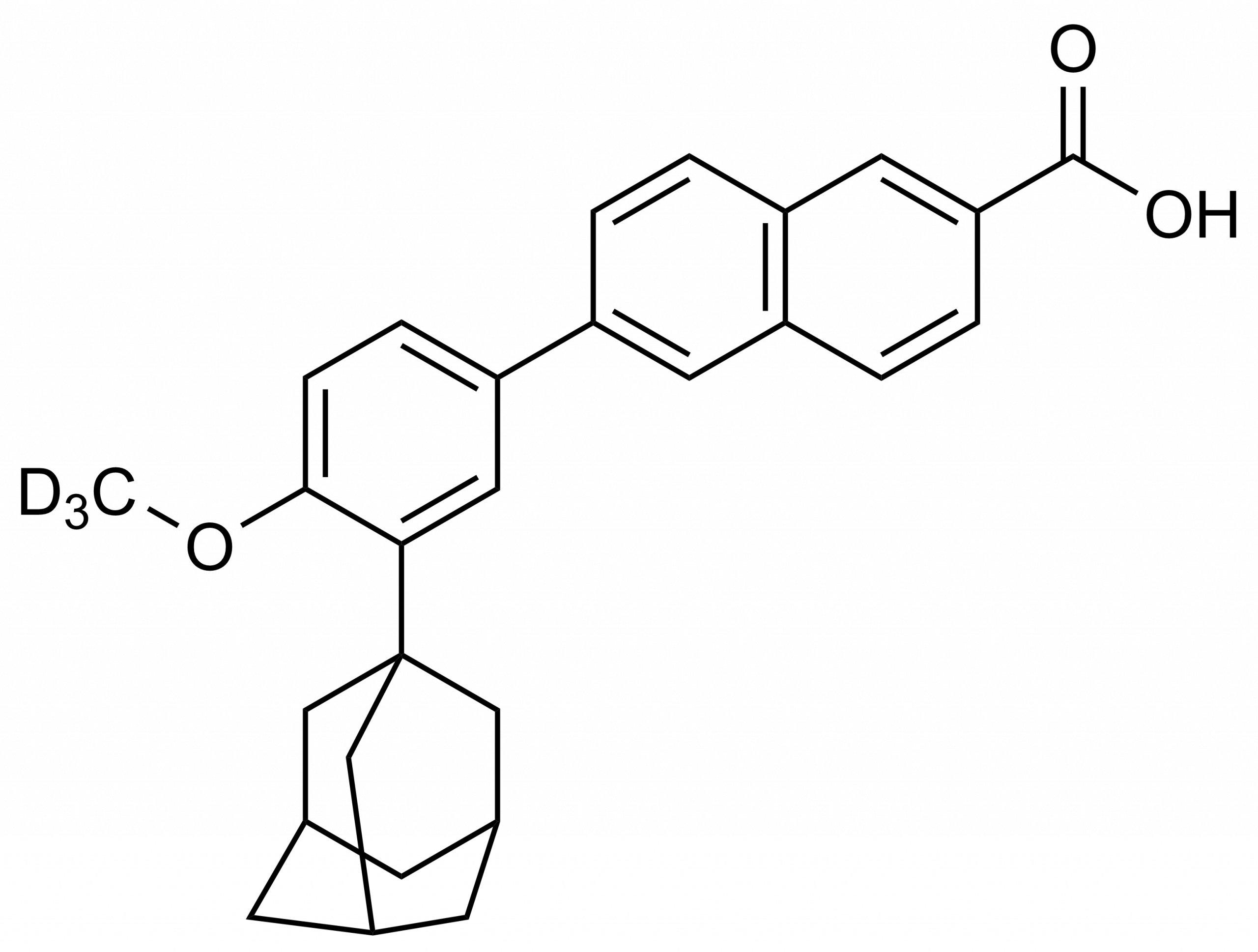 Adapalene D3 reference standard molecular structure for LC-MS/MS and GC-MS calibration
