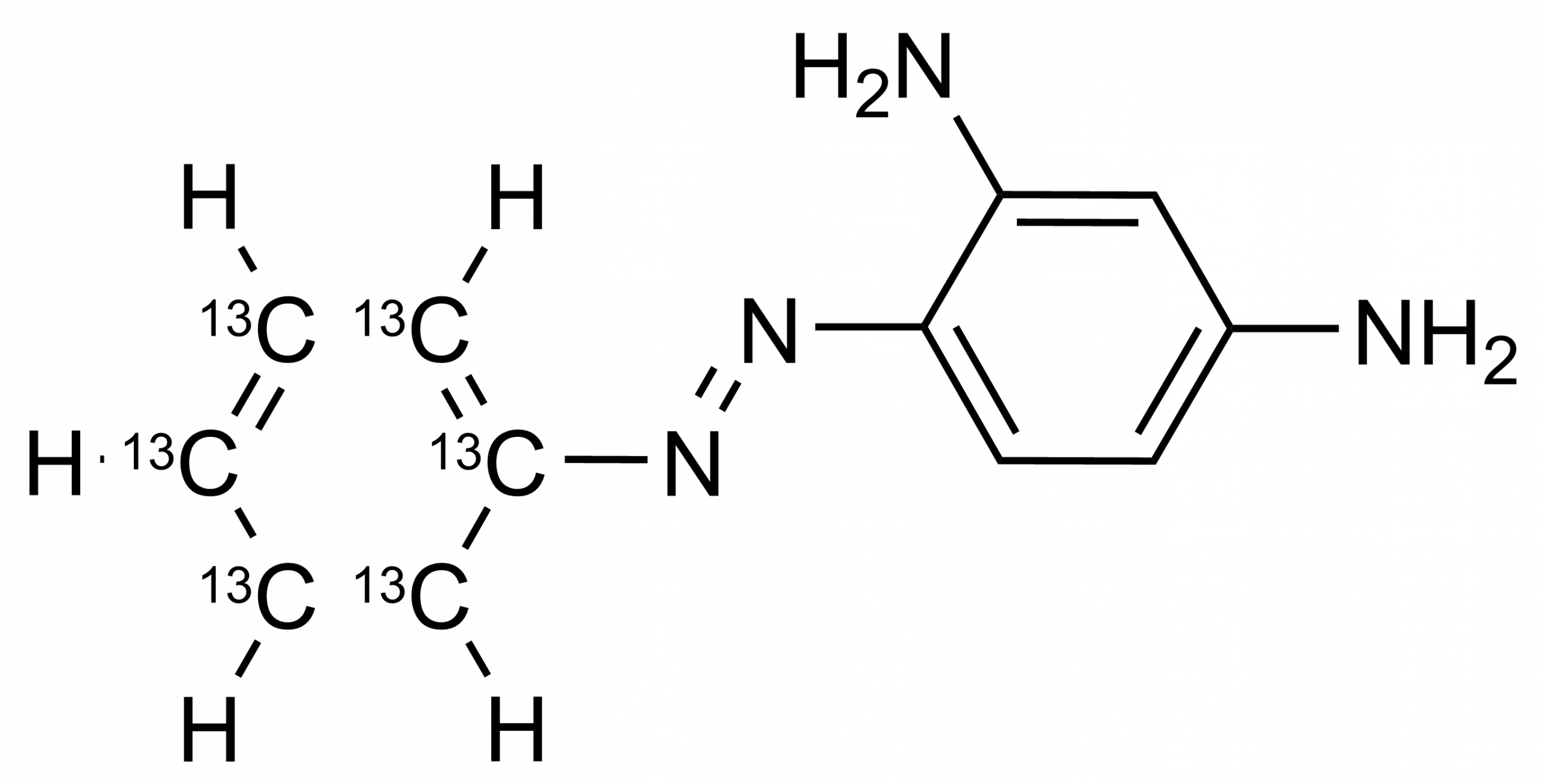 Chrysoidine-13C6 Reference Standard Molecular Structure Molecular structure of Chrysoidine-13C6 reference standard for LC-MS/MS and GC-MS