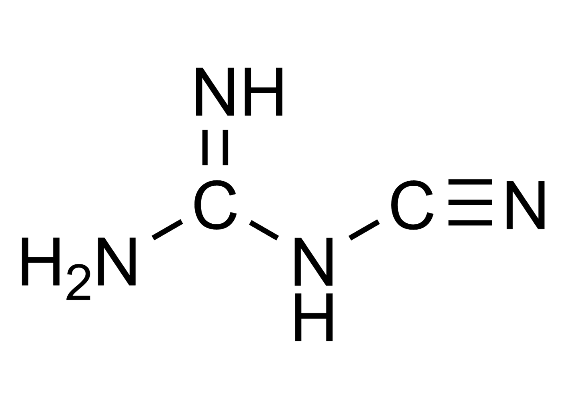Dicyandiamide reference standard molecular structure for LC-MS/MS and GC-MS methods