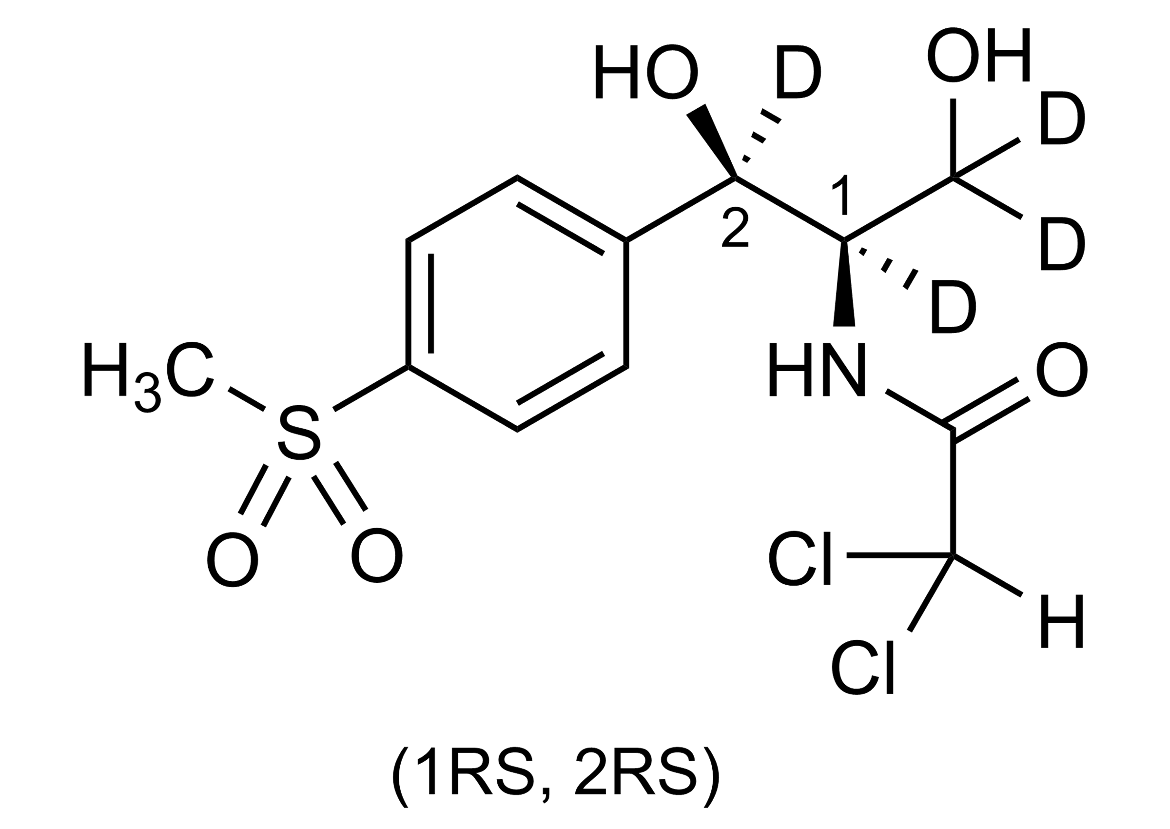 Thiamphenicol D4 reference standard molecular structure for LC-MS/MS and GC-MS calibration