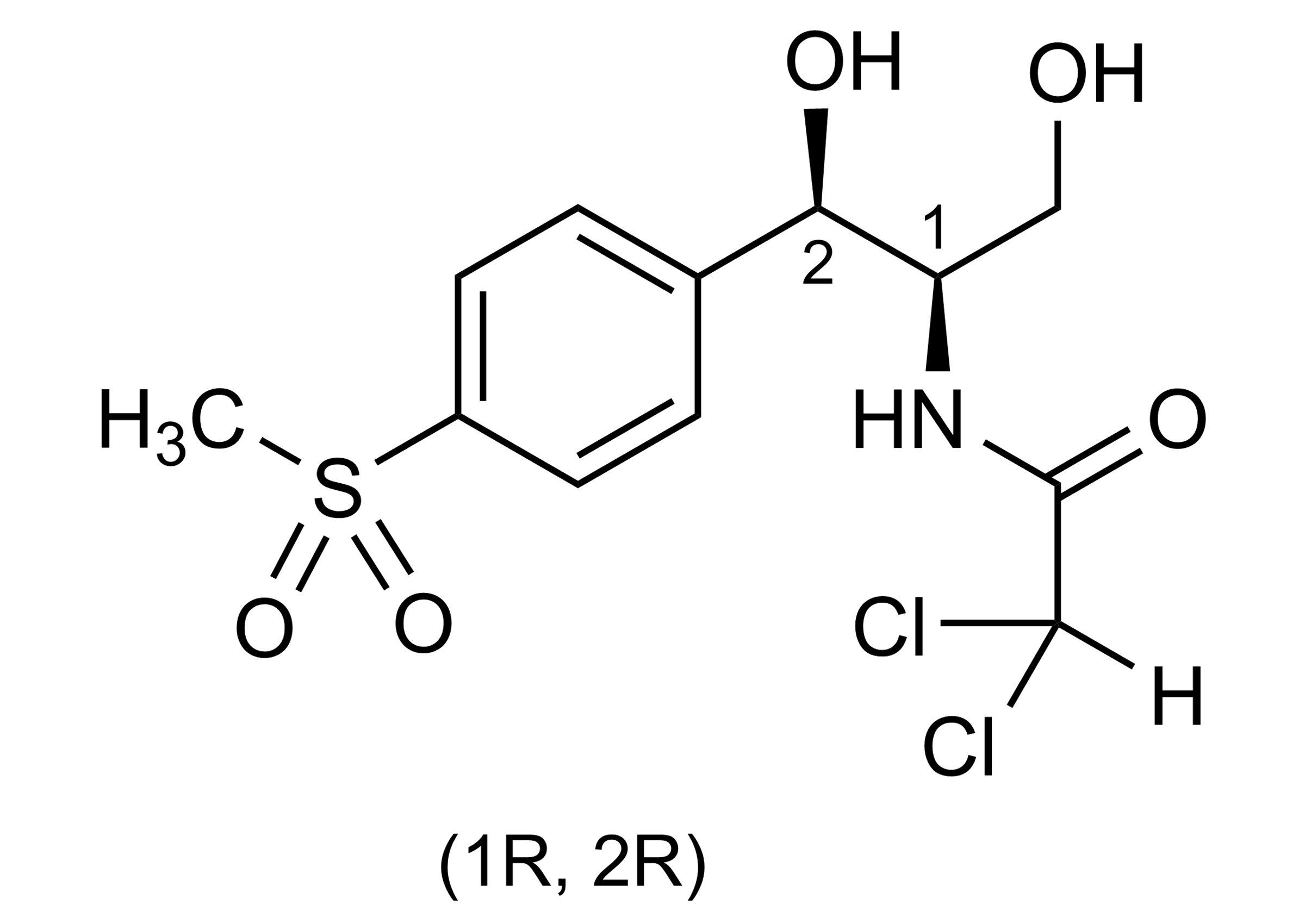 Thiamphenicol Reference Standard Molecular Structure Thiamphenicol molecular structure reference standard for LC-MS/MS and GC-MS