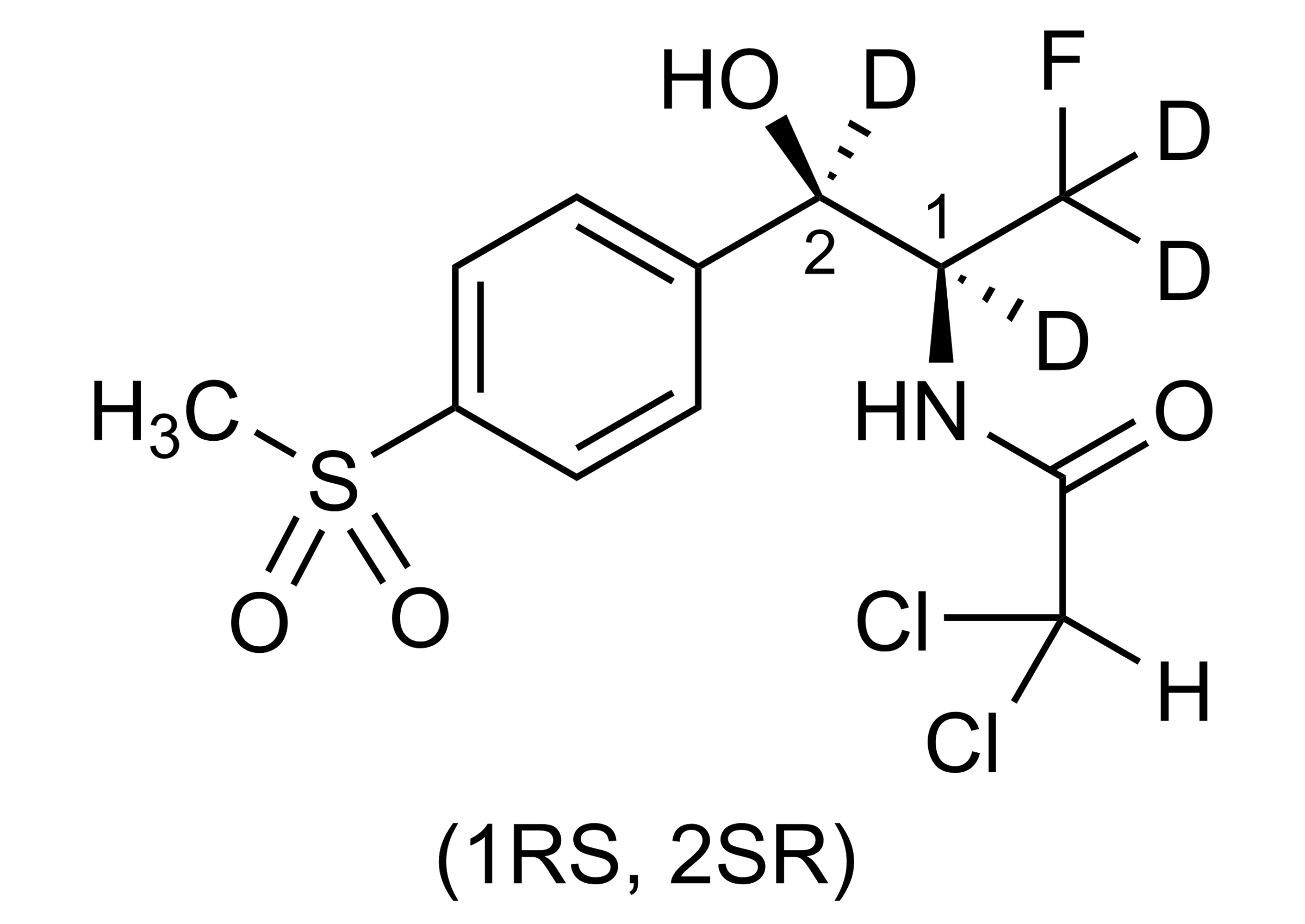 Florfenicol-D4 reference standard molecular structure for LC-MS/MS calibration and GC-MS quantification