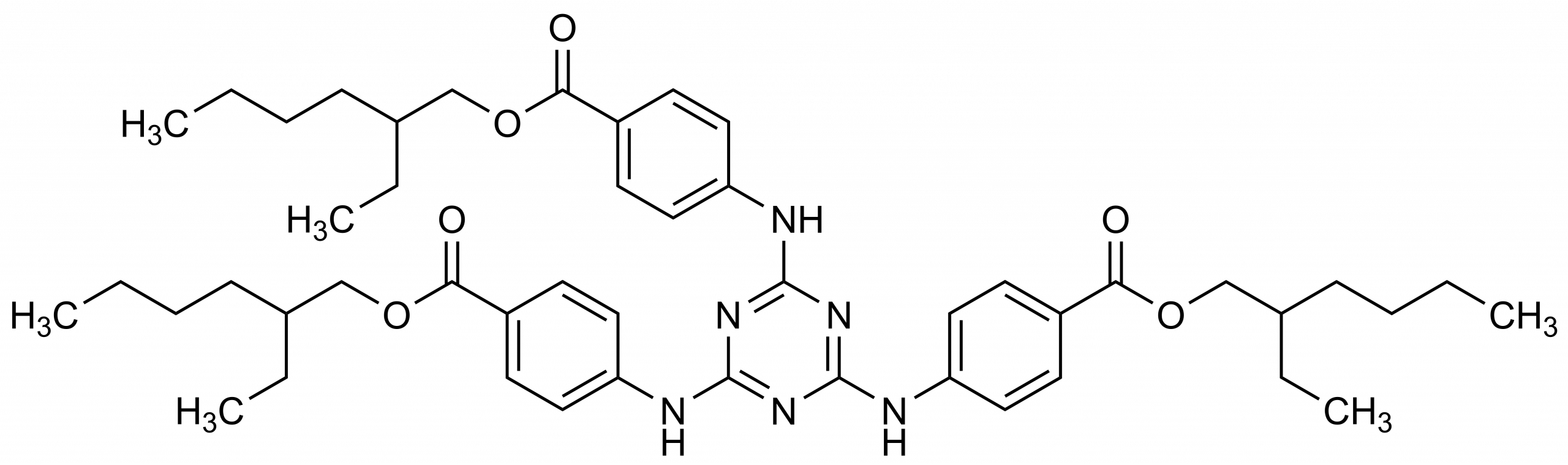 Ethylhexyl triazone molecular structure Molecular structure of Ethylhexyl triazone reference standard