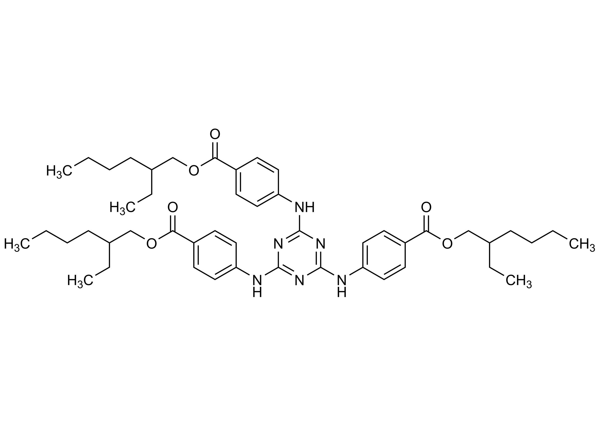 Ethylhexyl triazone molecular structure Molecular structure of Ethylhexyl triazone reference standard