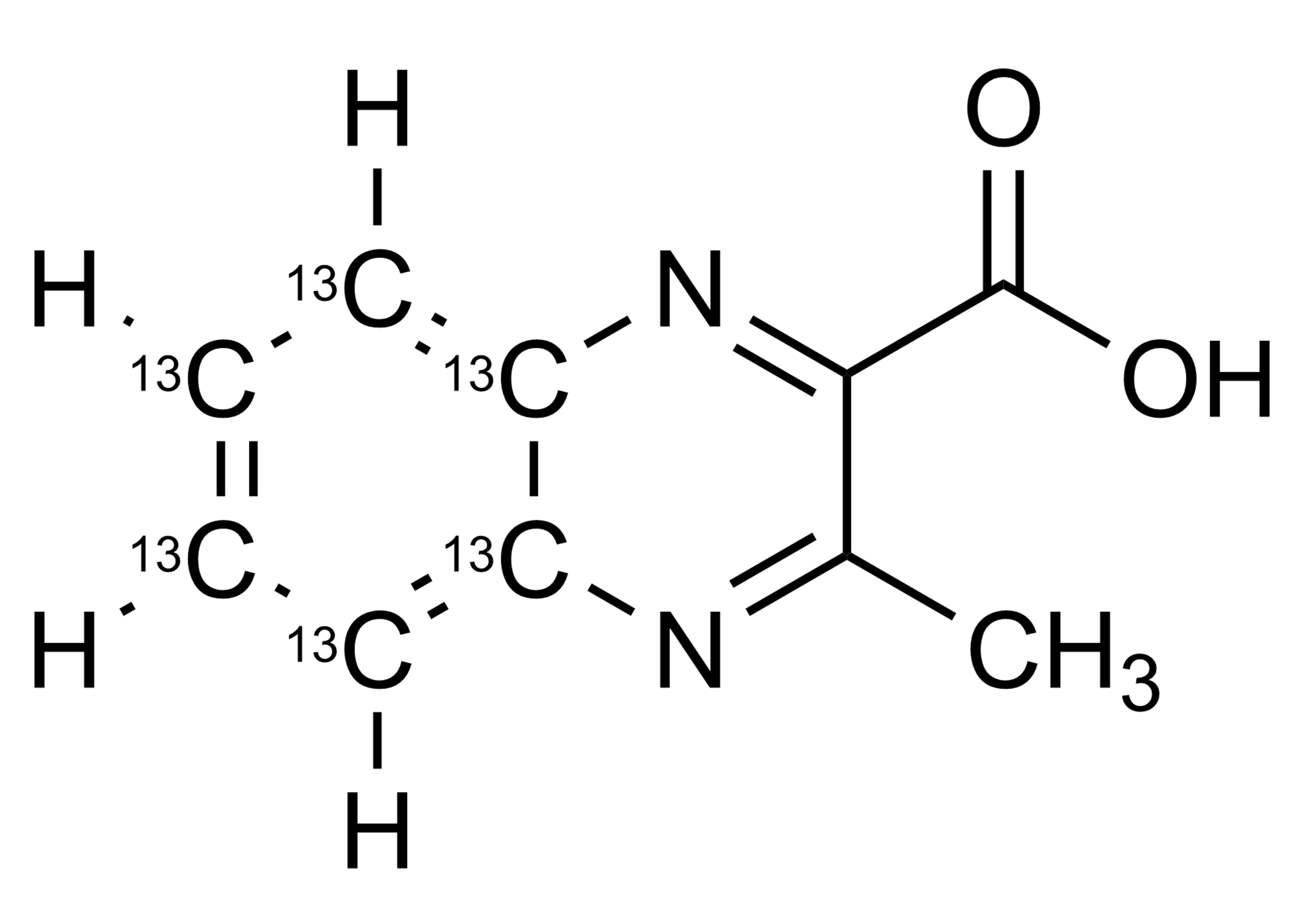 Molecular structure of MQCA-13C6 carbon-13 labeled reference standard for LC-MS/MS and GC-MS quantification