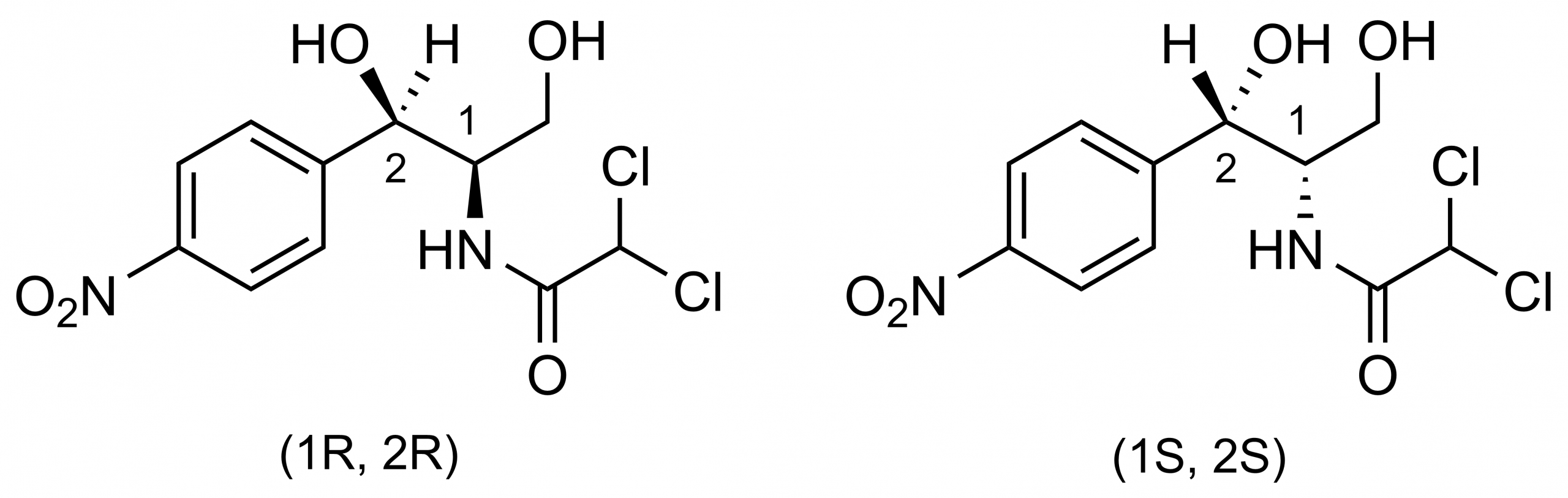 Molecular structure of threo-Chloramphenicol 100 ug/mL in acetonitrile ISO 17034 Reference Material (CAS 579-51-1) reference standard