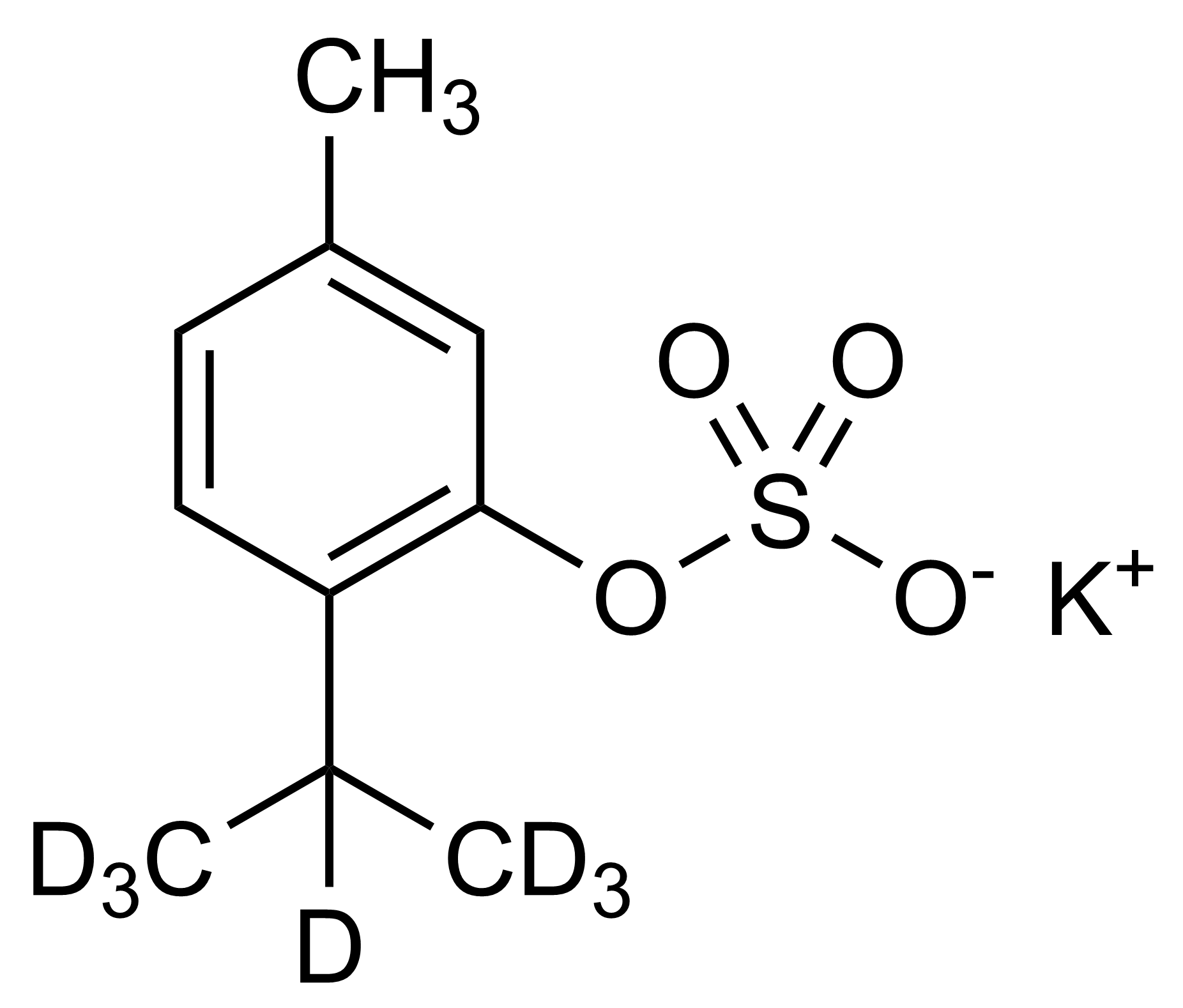 Thymol D7 sulfate potassium salt reference standard molecular structure