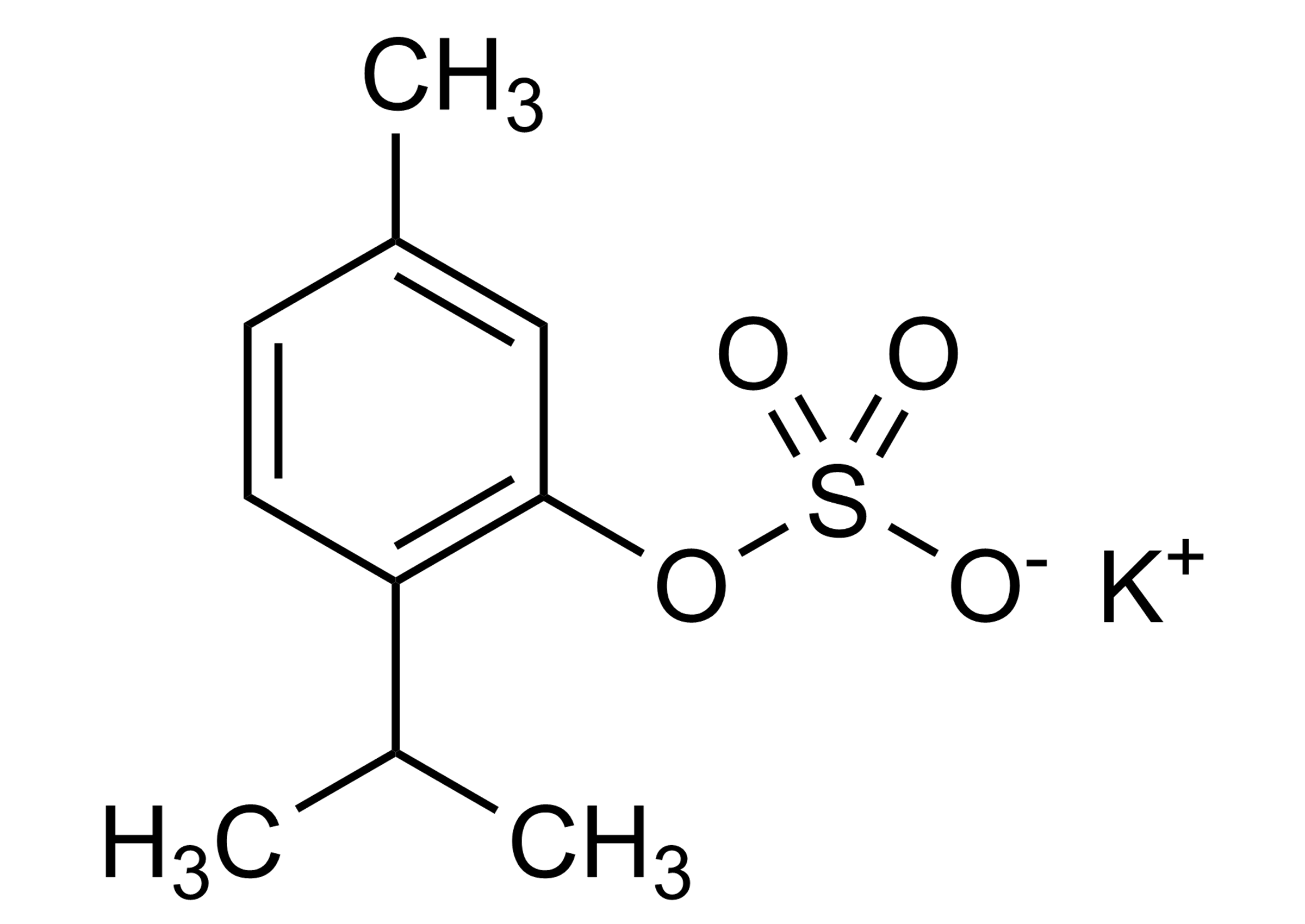 Thymol sulfate potassium salt Reference Standard Structure Thymol sulfate potassium salt molecular structure reference standard for LC-MS/MS (CAS 172265-90-6)