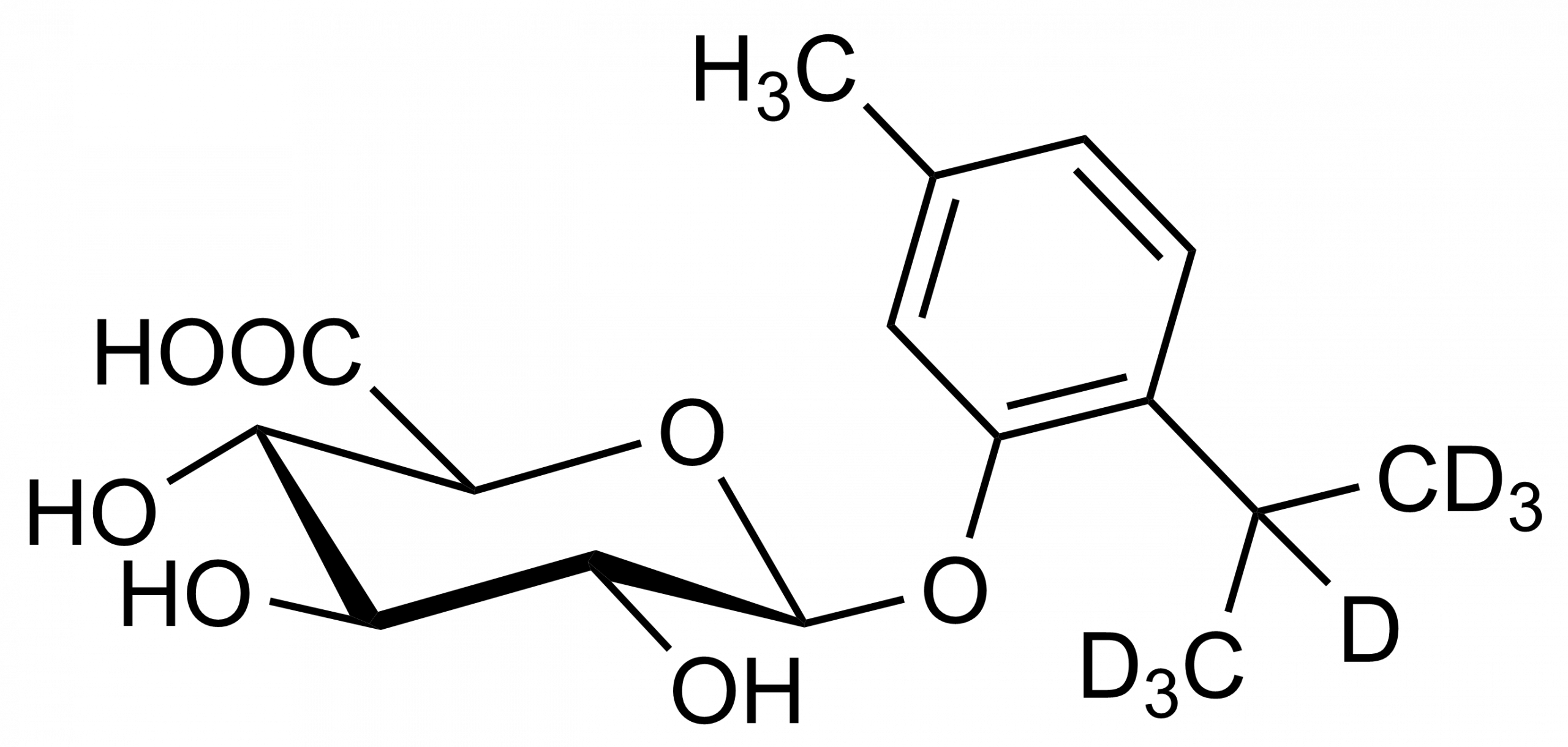 Thymol-D7 beta-O-D-glucuronide reference standard molecular structure