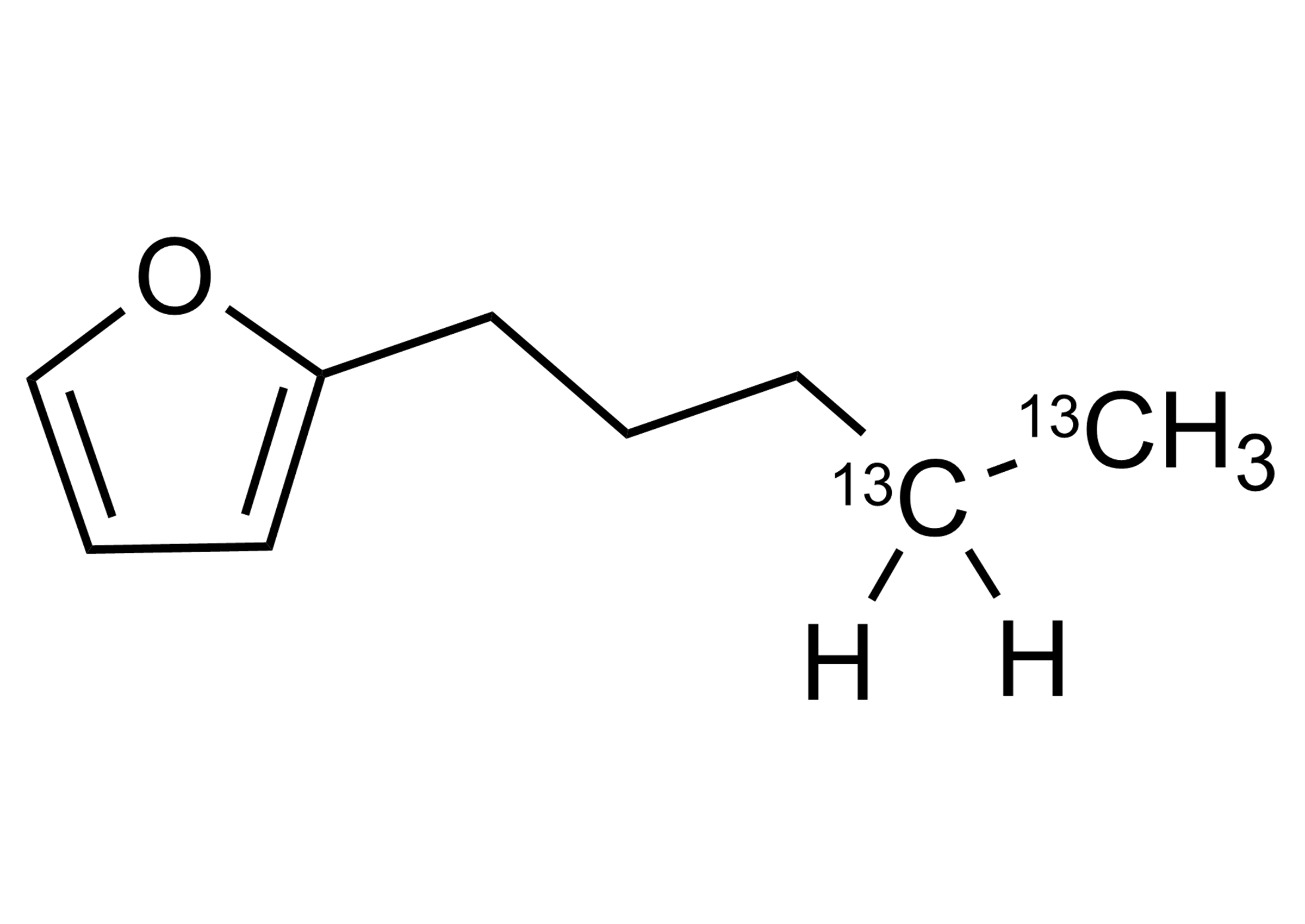 2-Pentylfuran-13C2 reference standard molecular structure by WITEGA