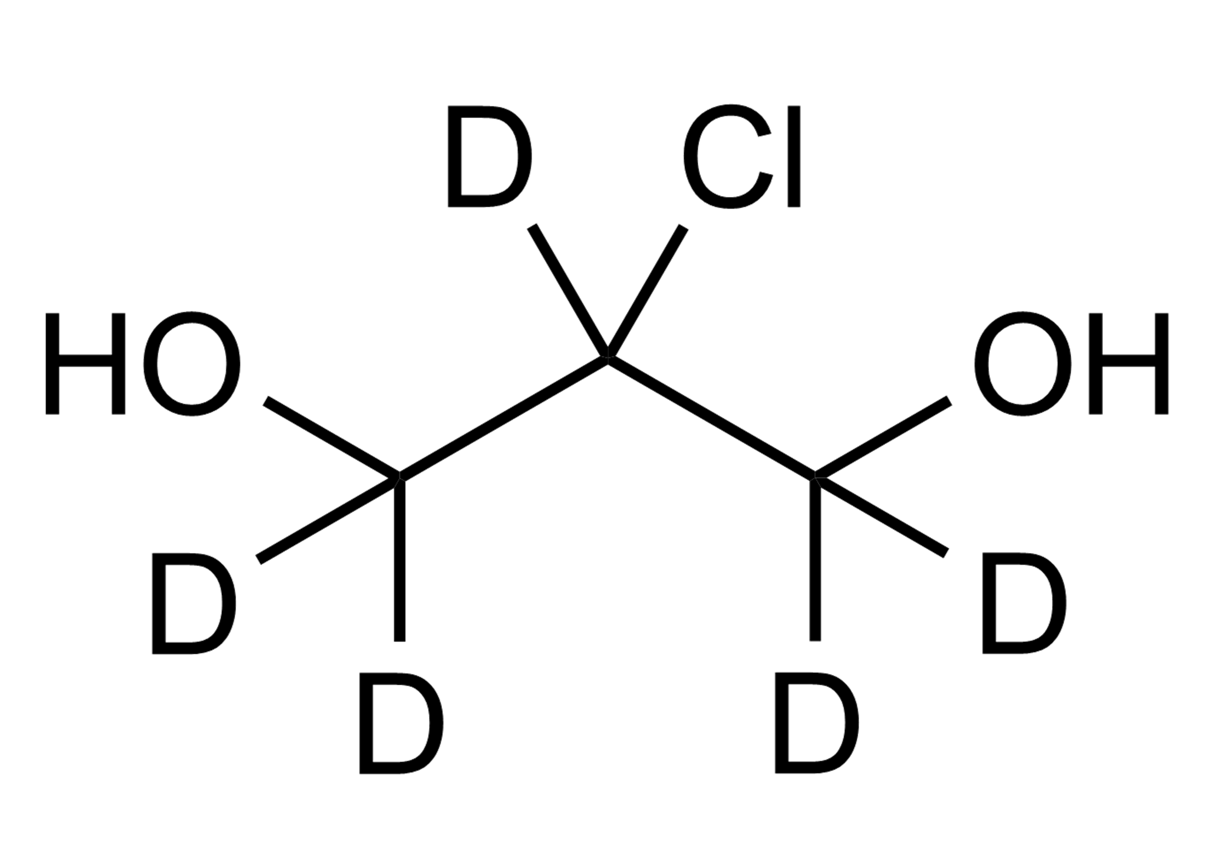 2 MCPD D5 Reference Standard Structure Illustration 2 MCPD D5 reference standard molecular structure for LC-MS/MS and GC-MS