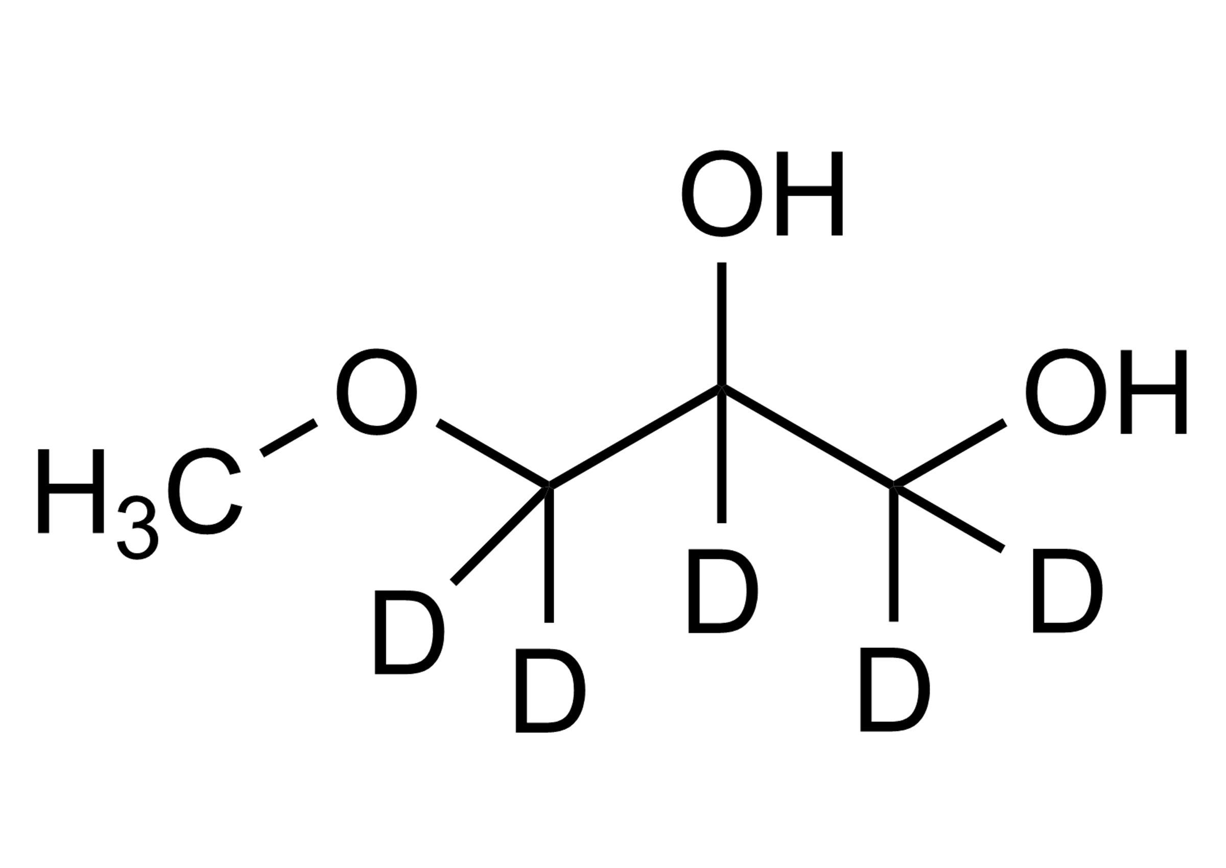 3-Methoxypropane-1,2-diol-D5 molecular structure reference standard for LC-MS/MS and GC-MS