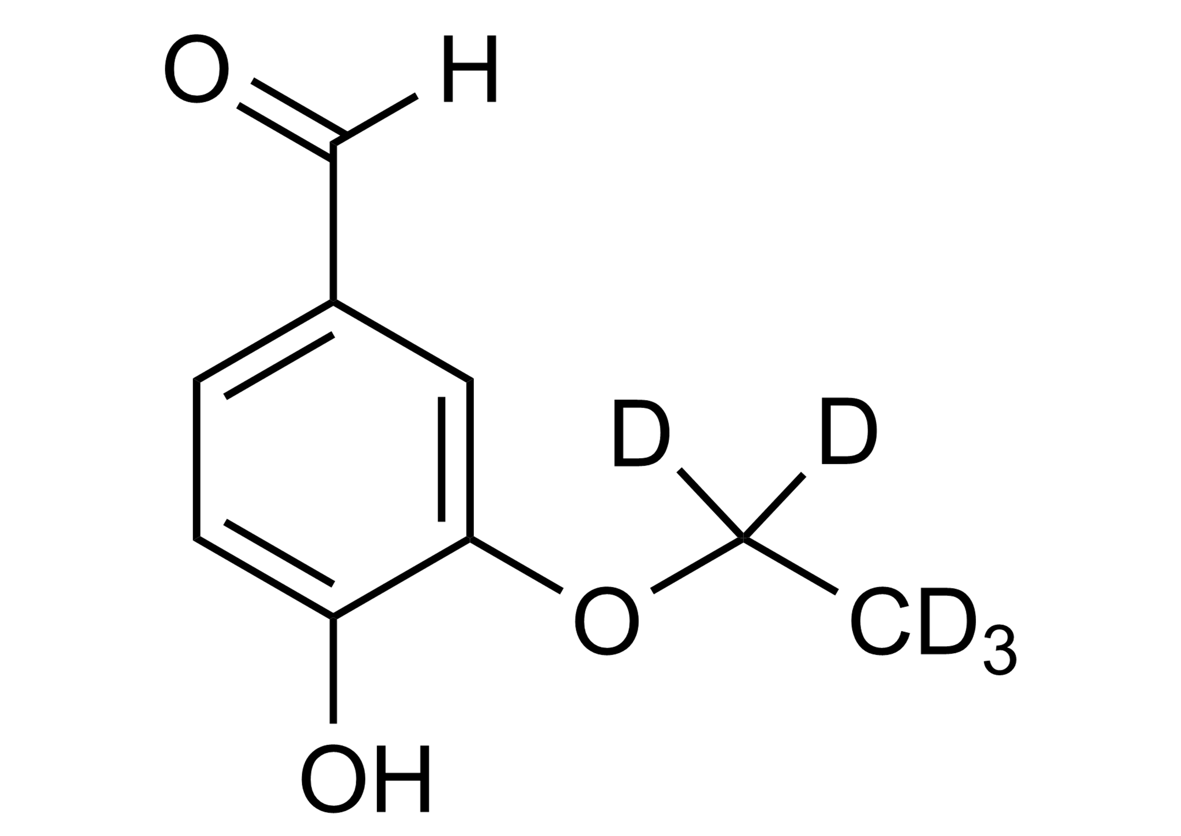 Ethyl D5 Vanillin Reference Standard - Molecular Structure Ethyl D5 Vanillin reference standard molecular structure (CAS 1335401-74-5)
