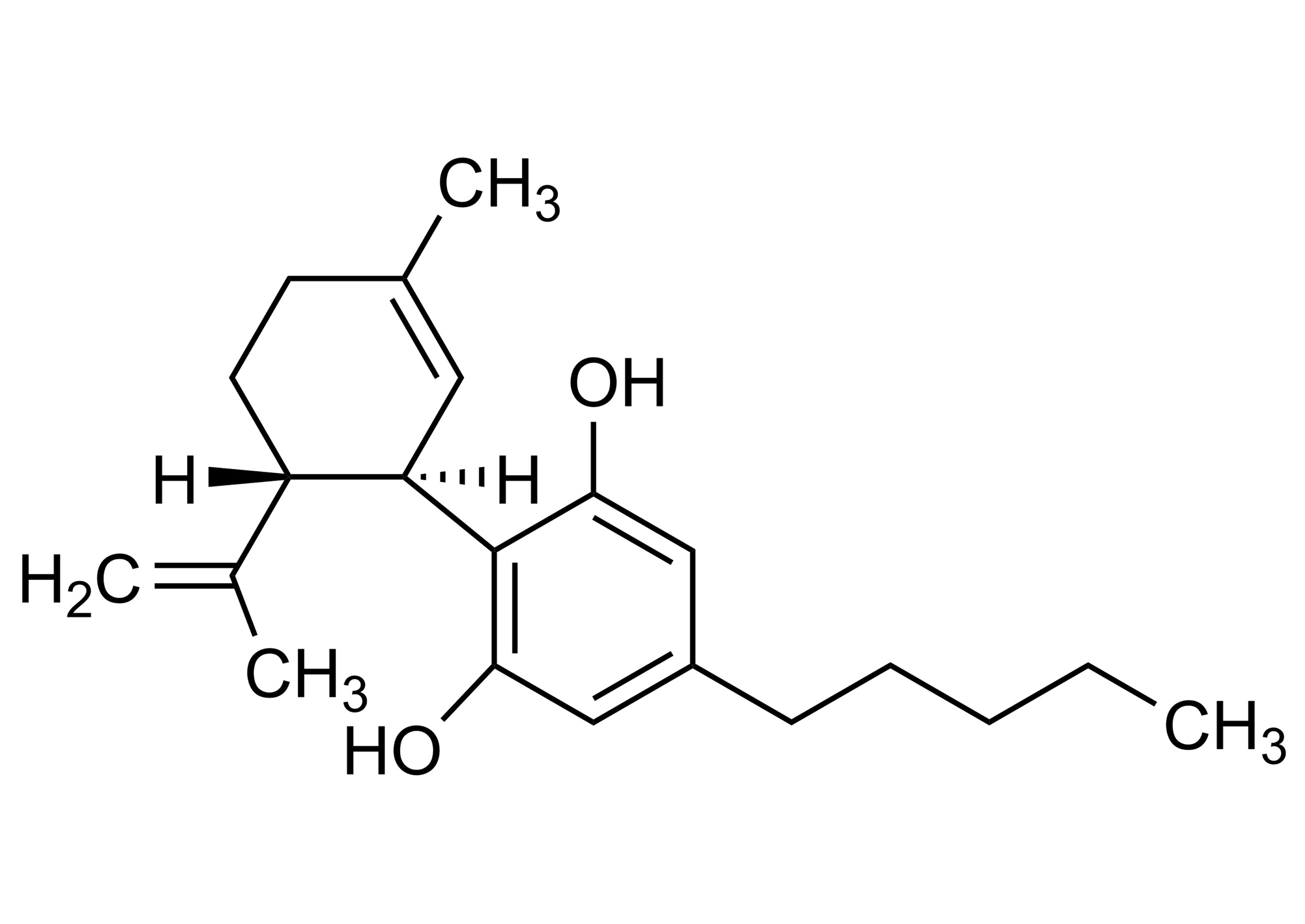 Cannabidiol reference standard molecular structure CAS 13956-29-1