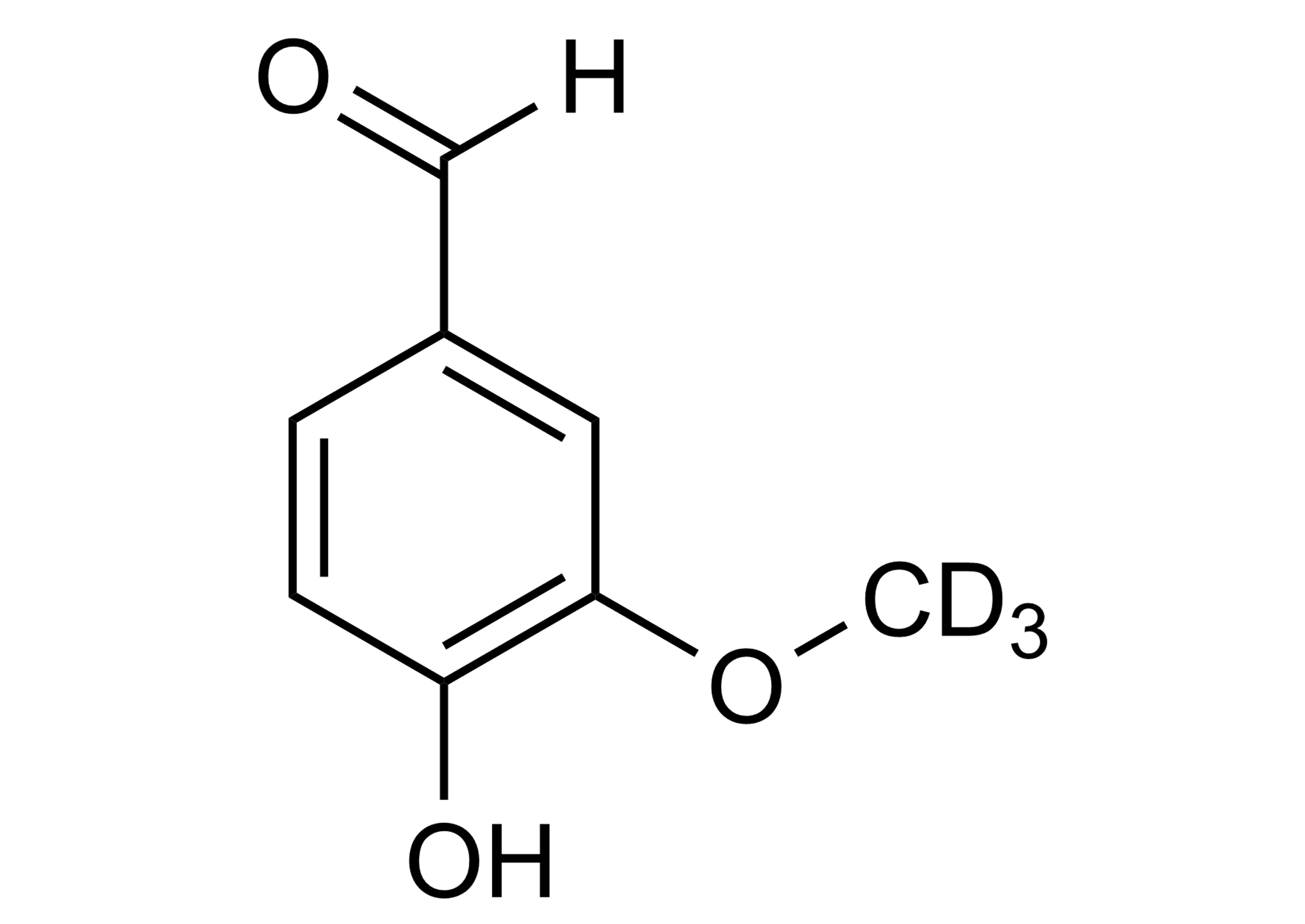 Vanillin D3 Reference Standard Molecular Structure Vanillin D3 molecular structure reference standard for LC-MS/MS and GC-MS quantification CAS 74495-74-2