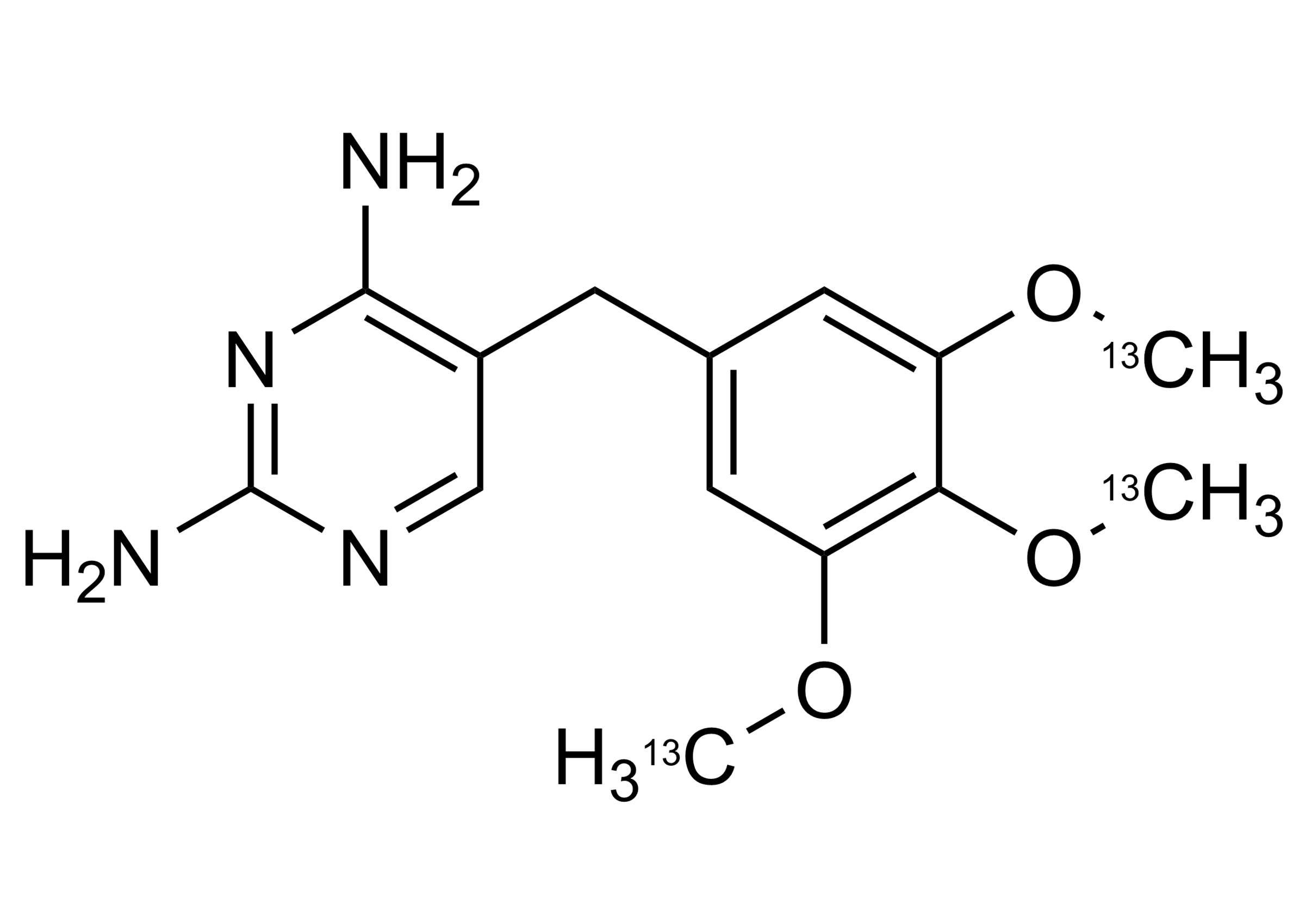 Trimethoprim-13C3 Reference Standard Molecular Structure Trimethoprim-13C3 reference standard molecular structure for LC-MS/MS and GC-MS